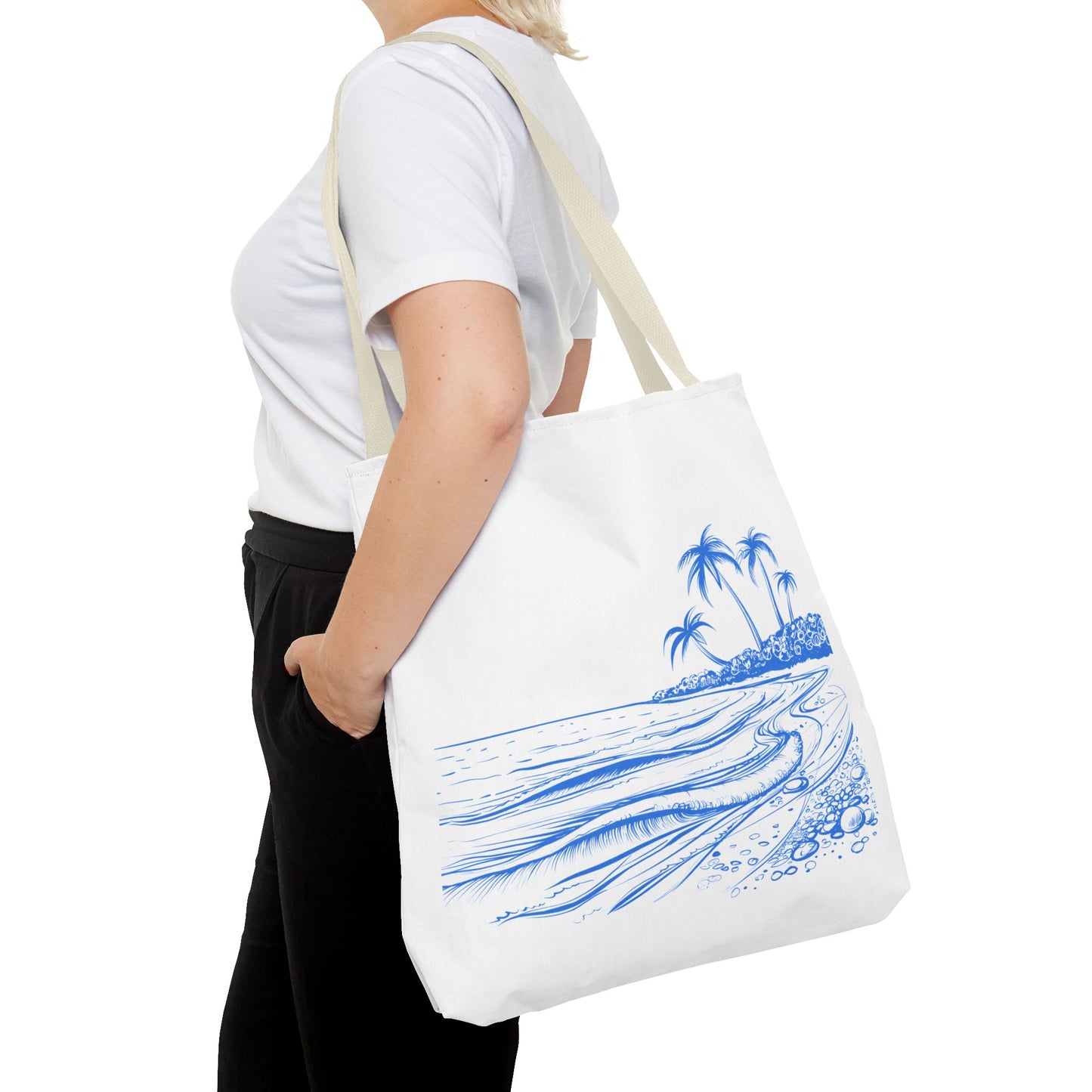 Tropical Beach Tote Bag, Stylish Summer Carryall Accessory, Vacation Bag, Beach Day Essentials