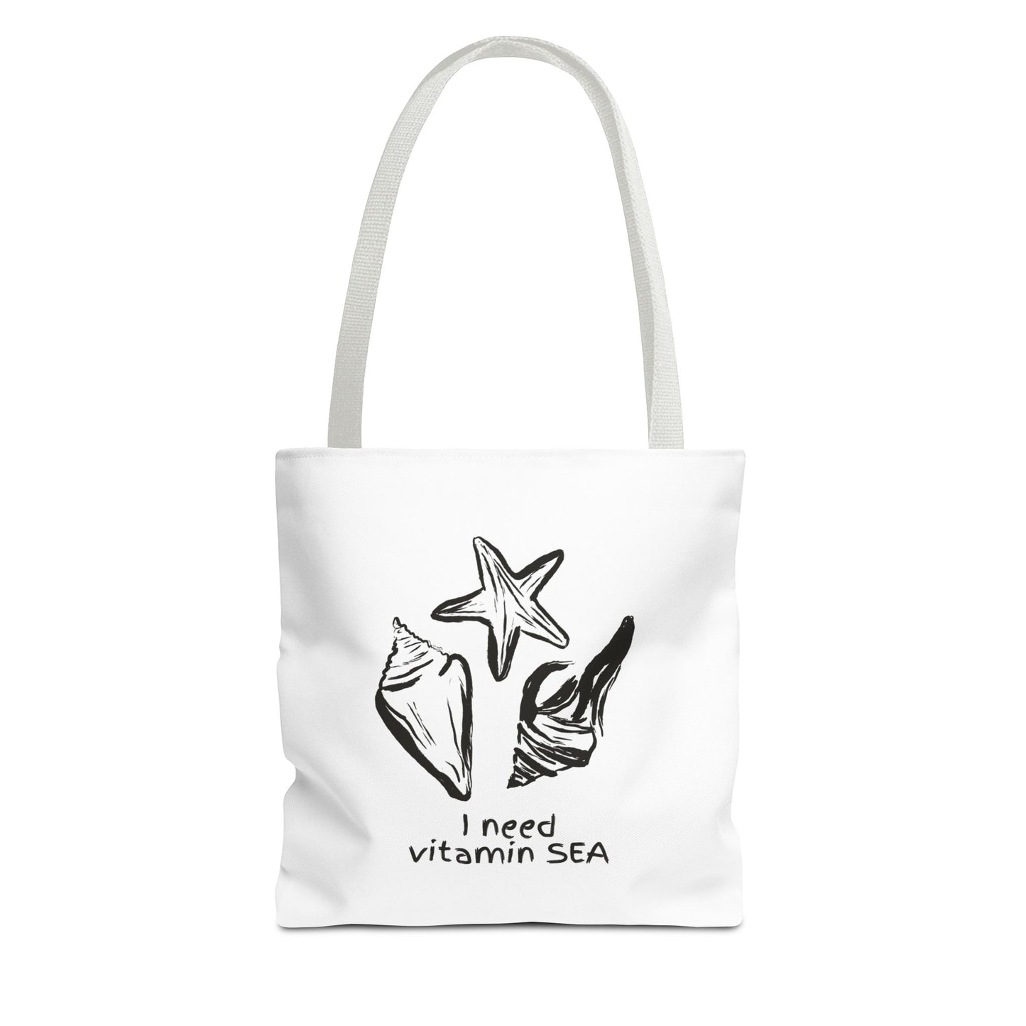Beachy Tote Bag - I Need Vitamin SEA, Ocean Lover Reusable Shopping Tote, Cute Bag for Travel