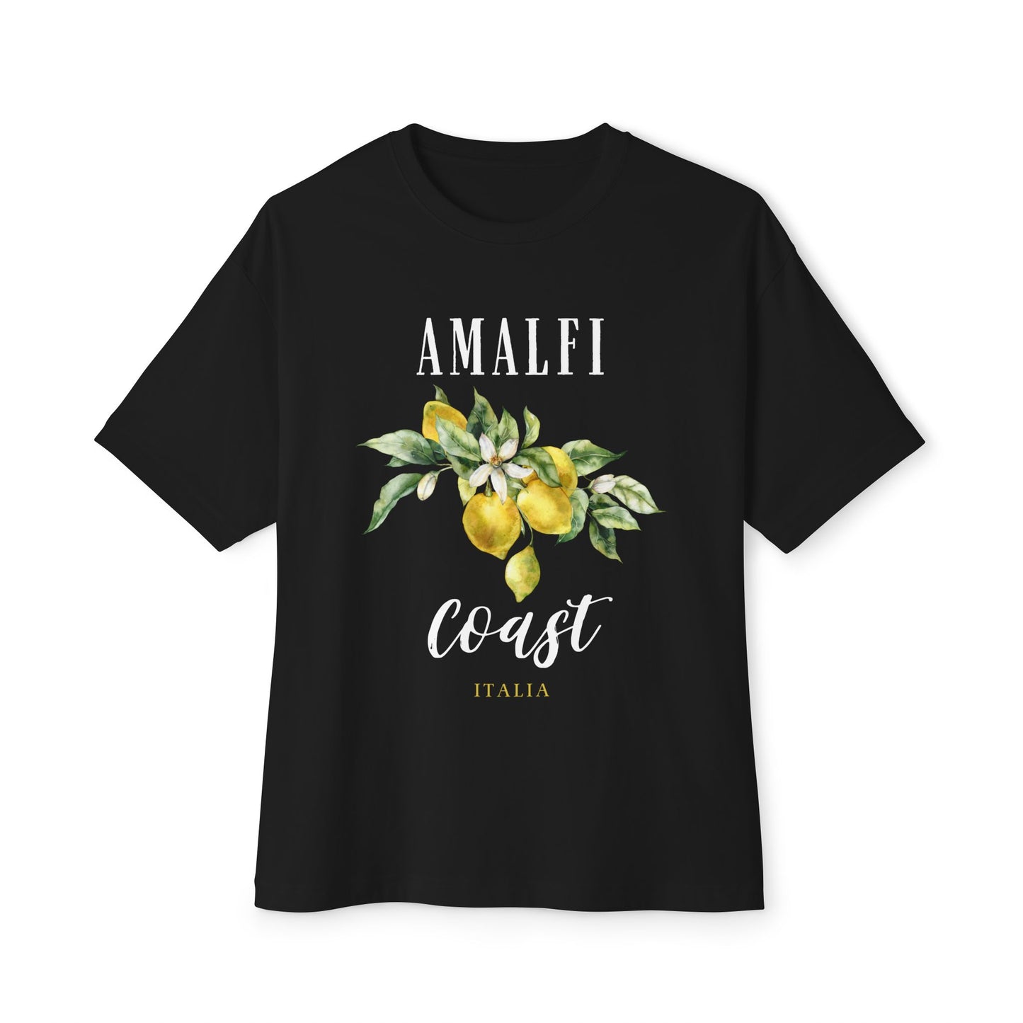 Amalfi Coast Lemon Unisex Oversized Boxy Tee, Comfortable Summer Shirt, Casual Beachwear