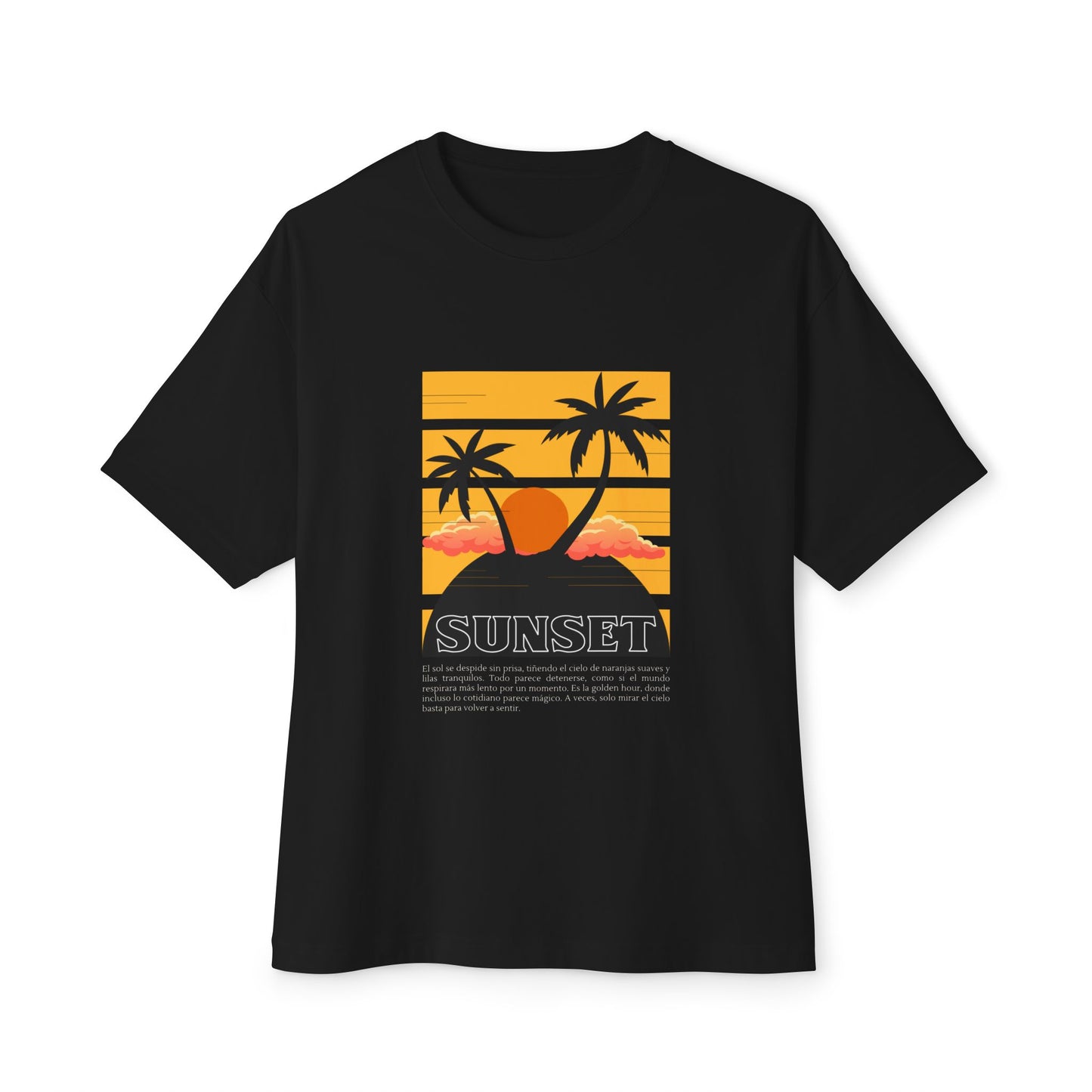 Sunset Vibes Unisex Boxy Tee | Oversized T-Shirt, Summer Style, Beach Outfit