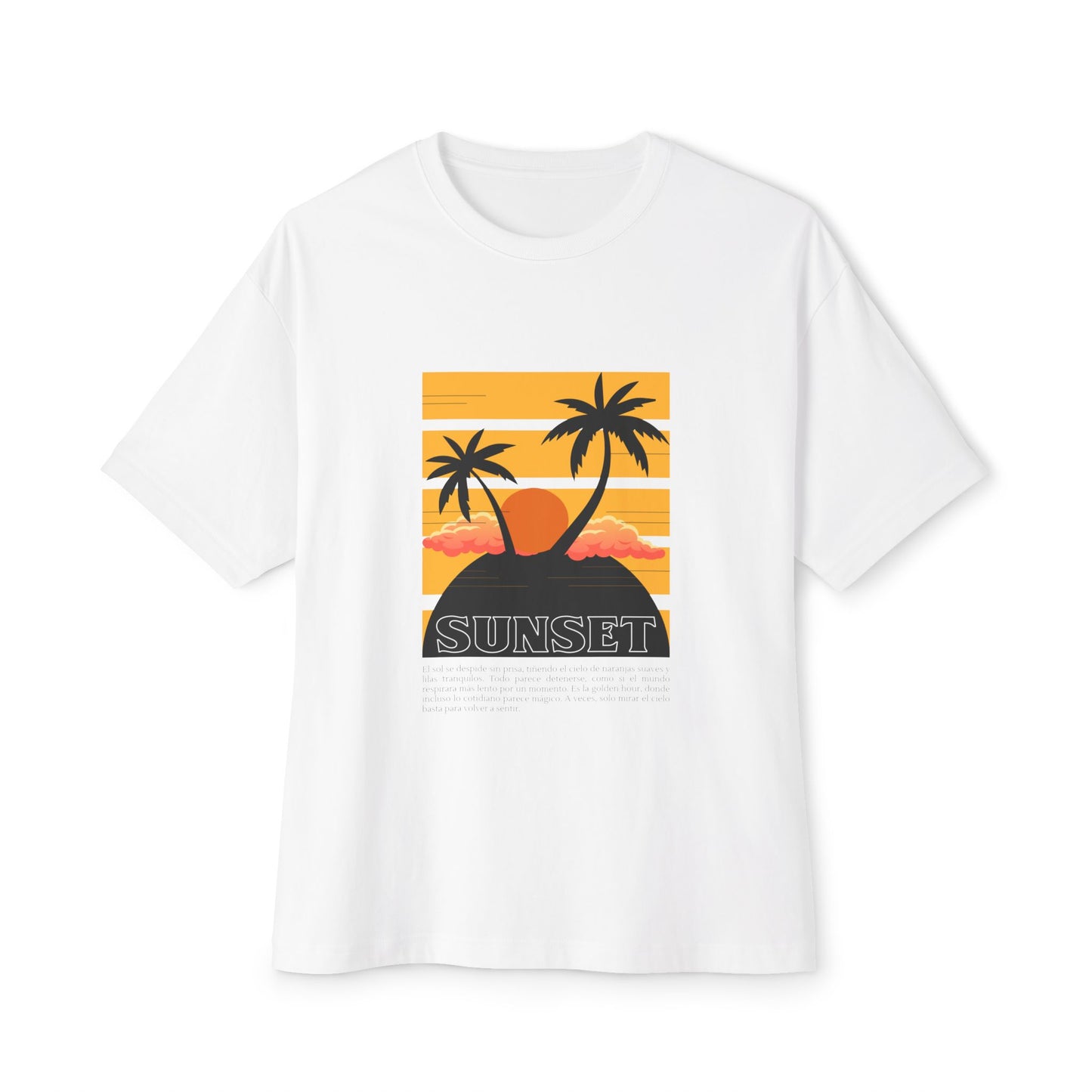 Sunset Vibes Unisex Boxy Tee | Oversized T-Shirt, Summer Style, Beach Outfit