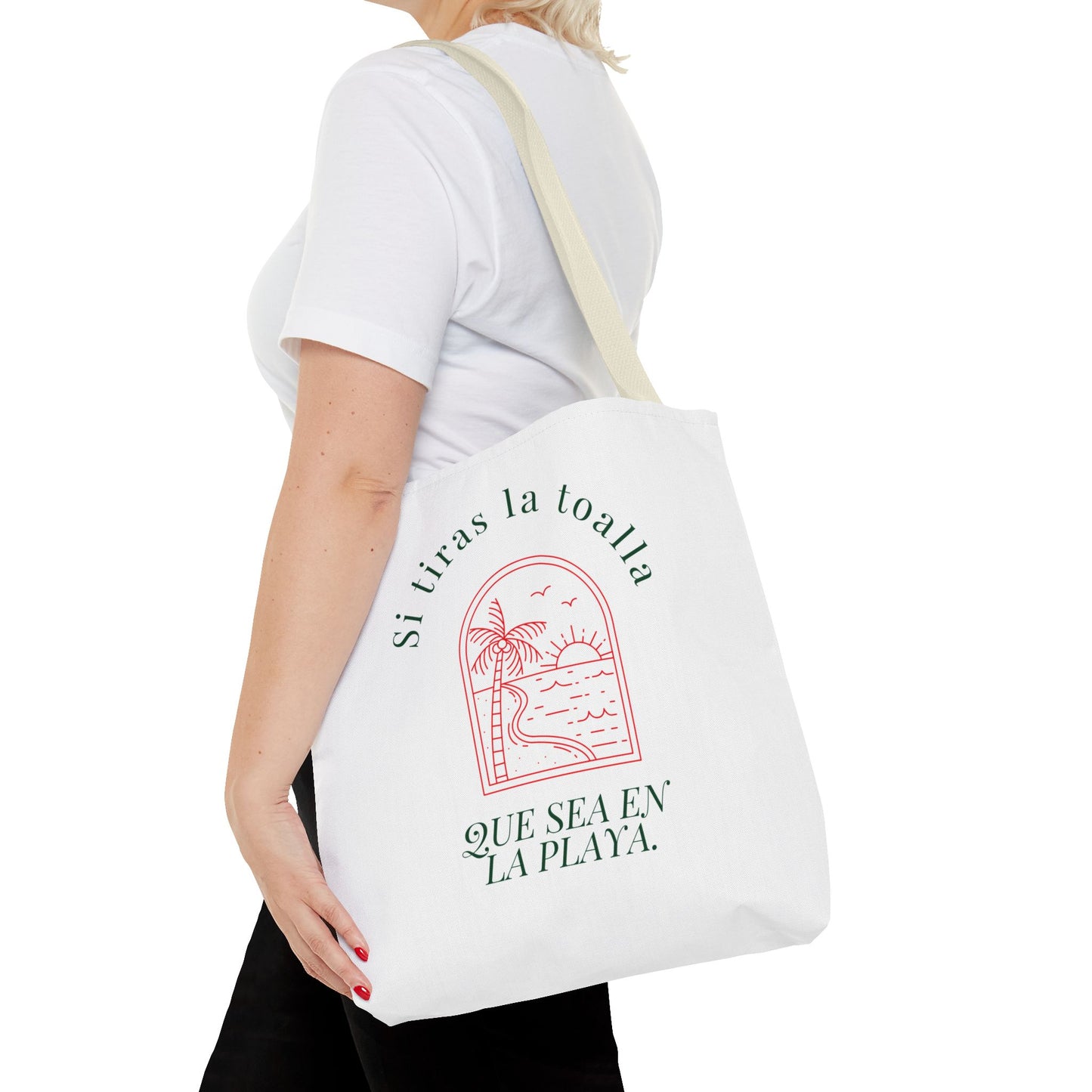 Tote Bag with Beach Vibes, Perfect for Summer Travel, Reusable Shopping Tote, Eco-Friendly Beach Bag
