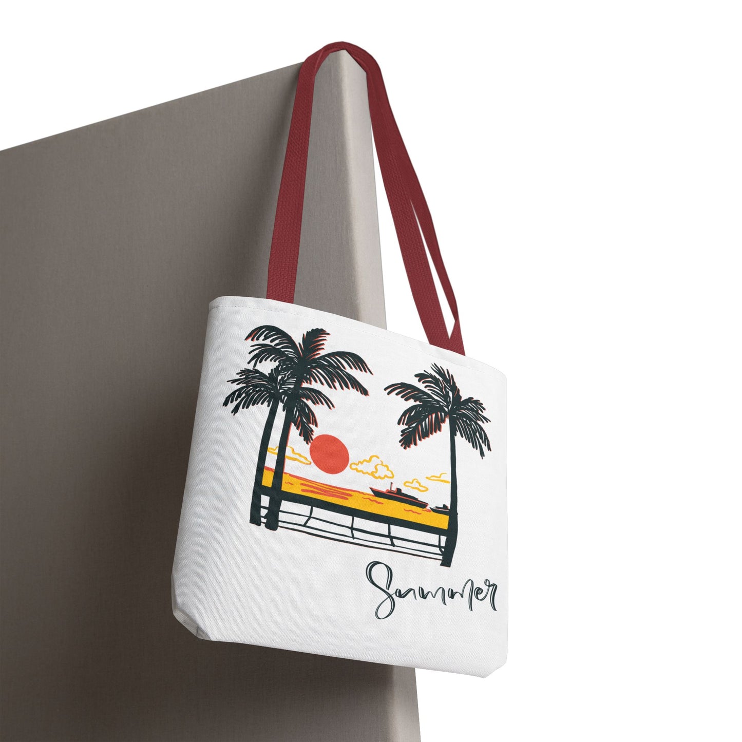 Tote Bag with Summer Vibes, Beach Tote, Palm Tree Design, Stylish Summer Accessory