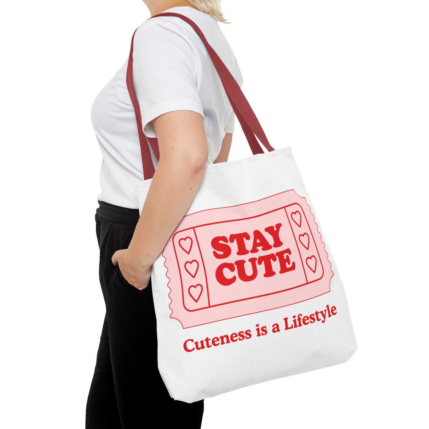 Cute Stay Cute Tote Bag, Shopping Lifestyle Cute Accessories
