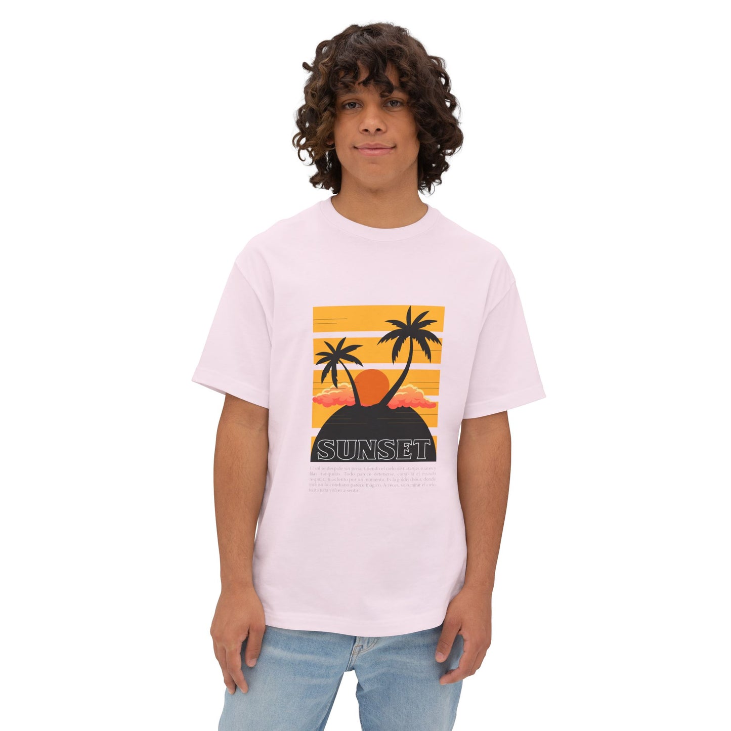Sunset Vibes Unisex Boxy Tee | Oversized T-Shirt, Summer Style, Beach Outfit