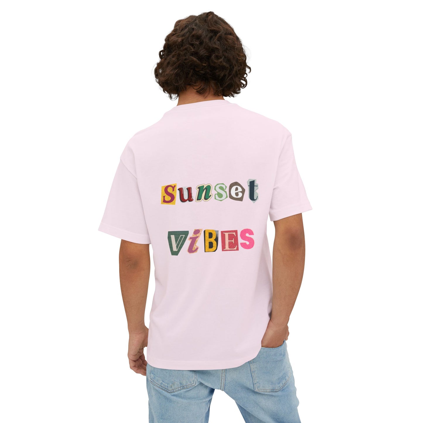 Sunset Vibes Oversized Tee, Relaxed Unisex T-Shirt, Summer Beachwear