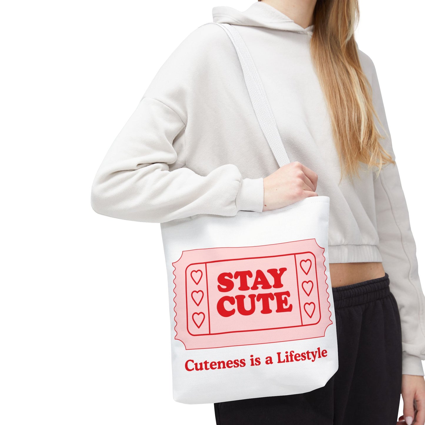 Cute Stay Cute Tote Bag, Shopping Lifestyle Cute Accessories
