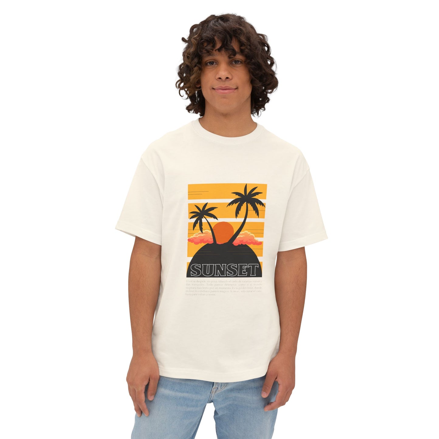 Sunset Vibes Unisex Boxy Tee | Oversized T-Shirt, Summer Style, Beach Outfit