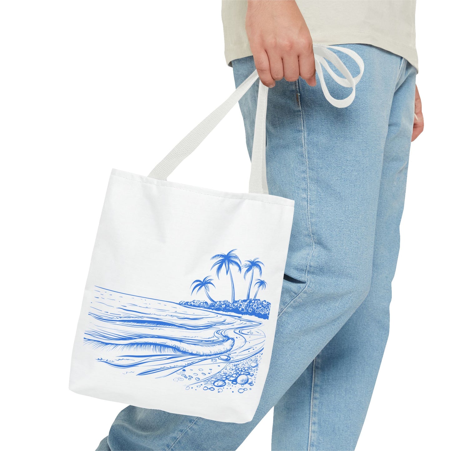 Tropical Beach Tote Bag, Stylish Summer Carryall Accessory, Vacation Bag, Beach Day Essentials