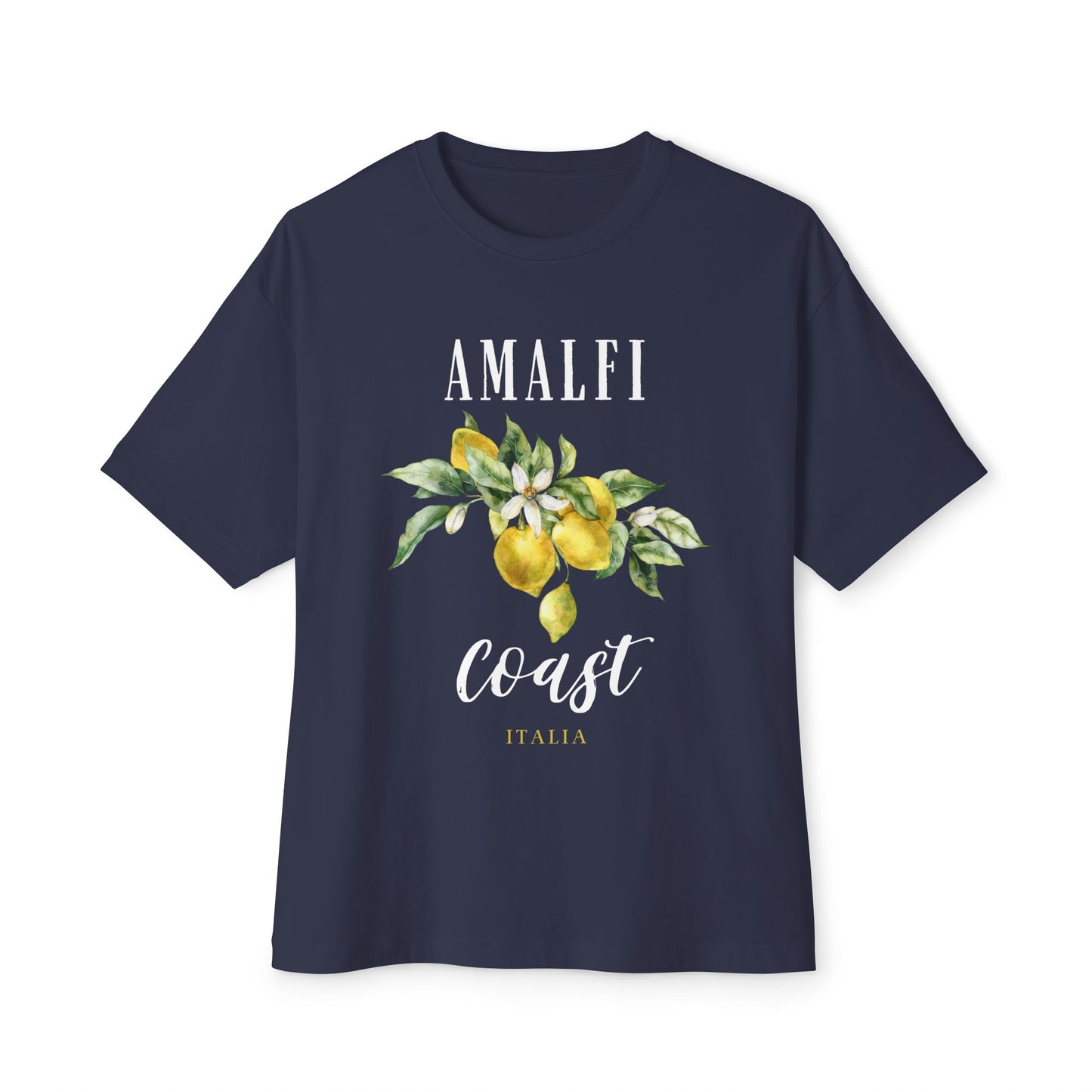 Amalfi Coast Lemon Unisex Oversized Boxy Tee, Comfortable Summer Shirt, Casual Beachwear