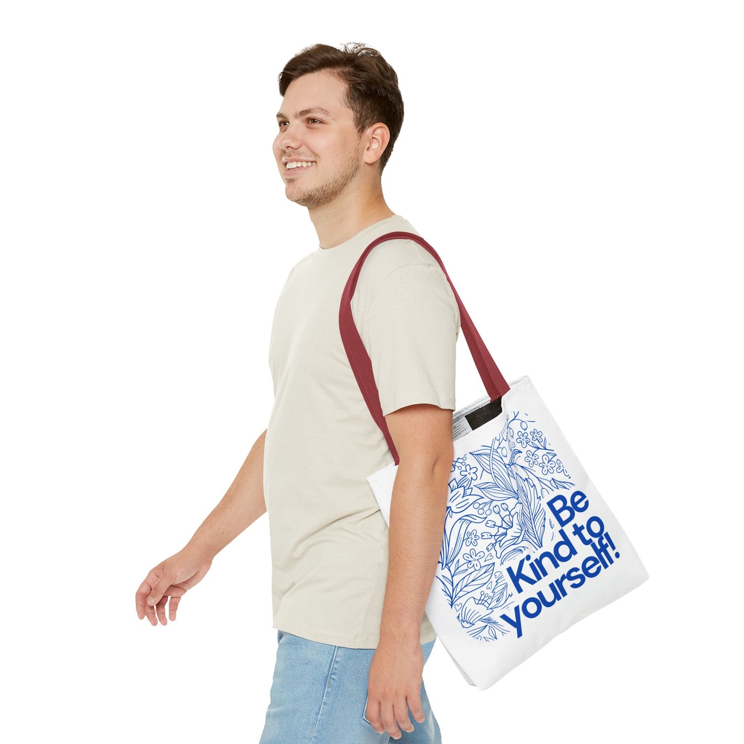 Be Kind to Yourself Tote Bag, Motivational Reusable Bag, Eco-Friendly Shopping Tote