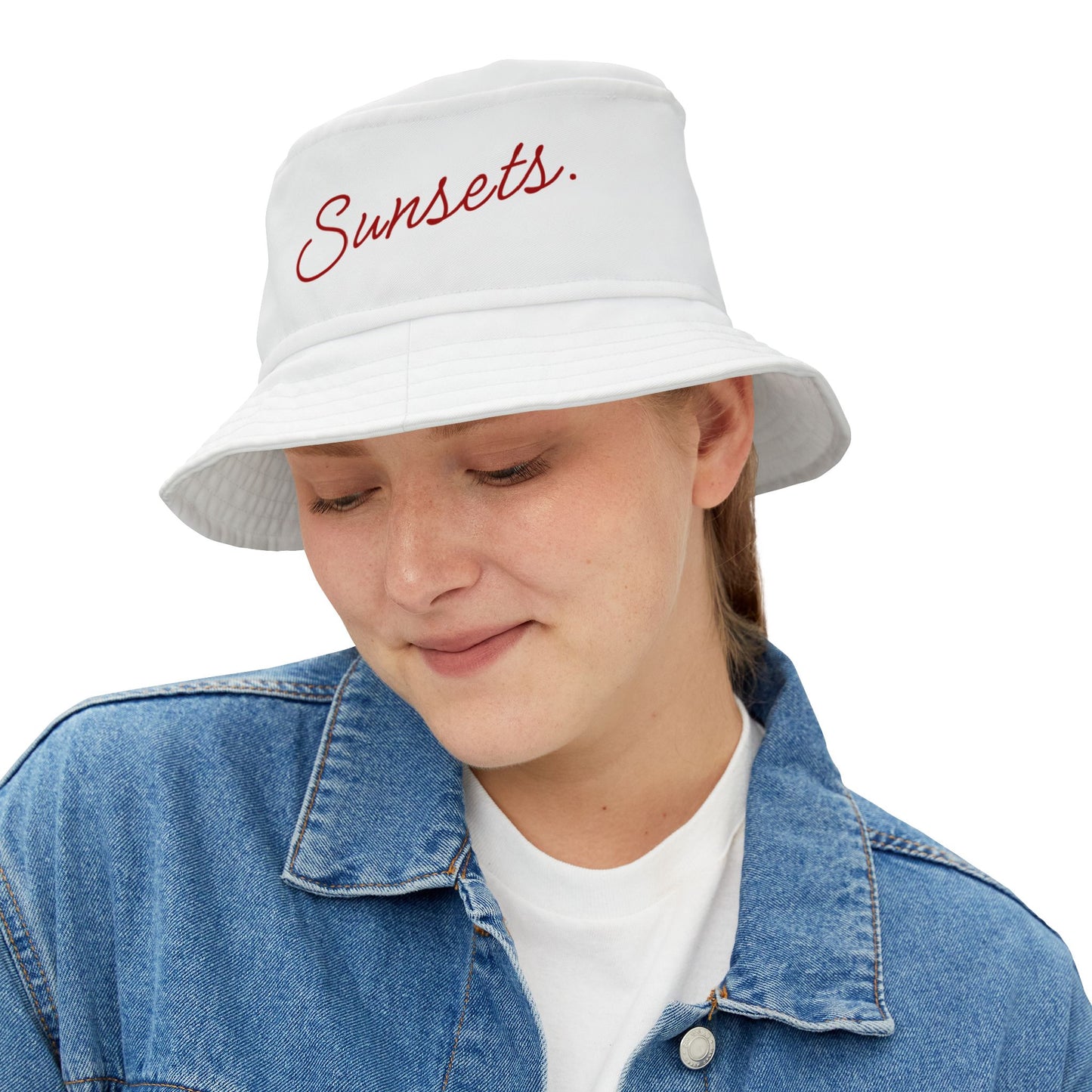Sunset Vibes Bucket Hat, Trendy Summer Hat, Beachwear Essential