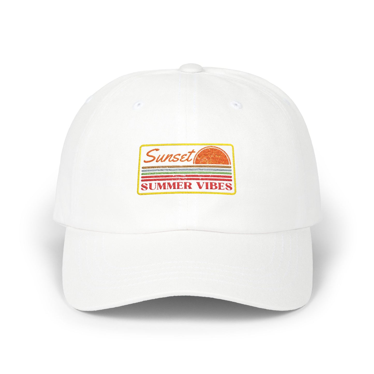 Sunset Summer Vibes Dad Cap, Casual Hat for Beach Lovers, Perfect Gift for Father's Day, Vacation Accessory, Trendy Summer Wear