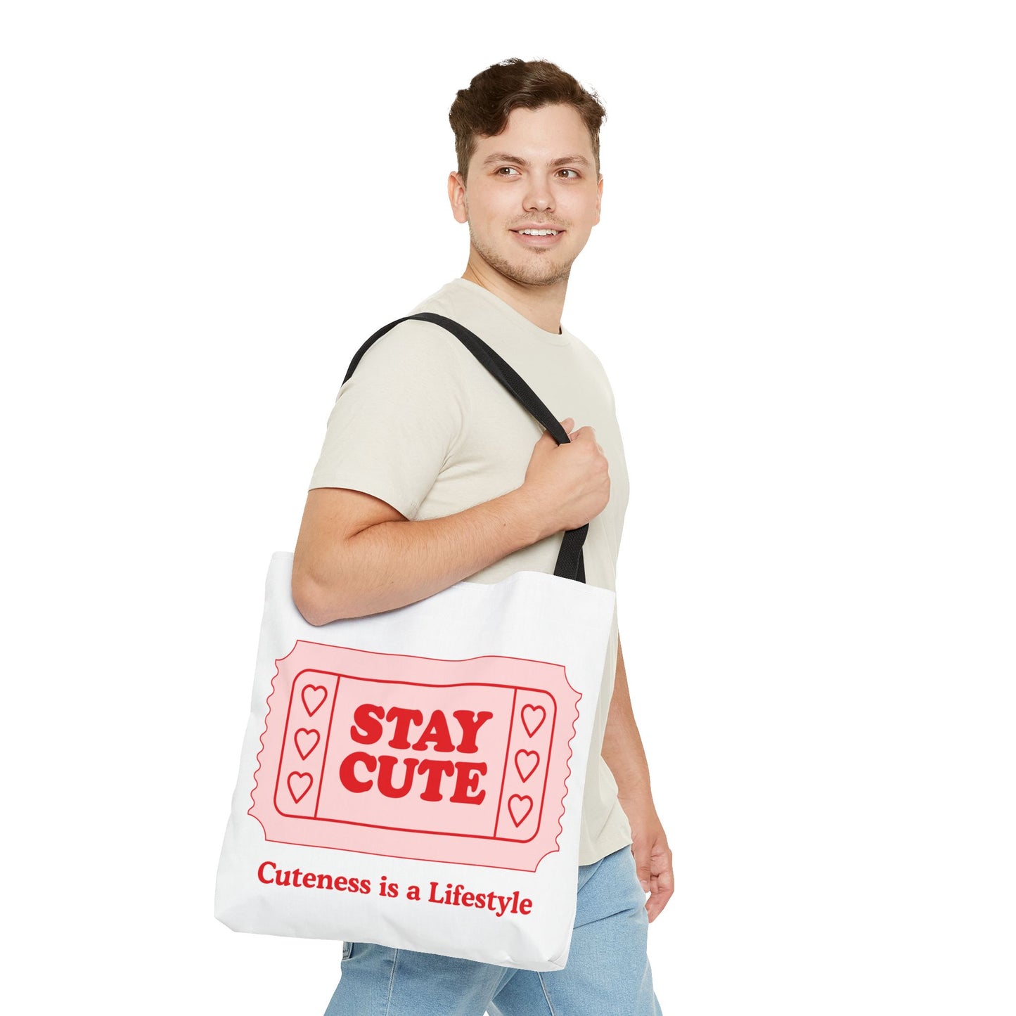 Cute Stay Cute Tote Bag, Shopping Lifestyle Cute Accessories