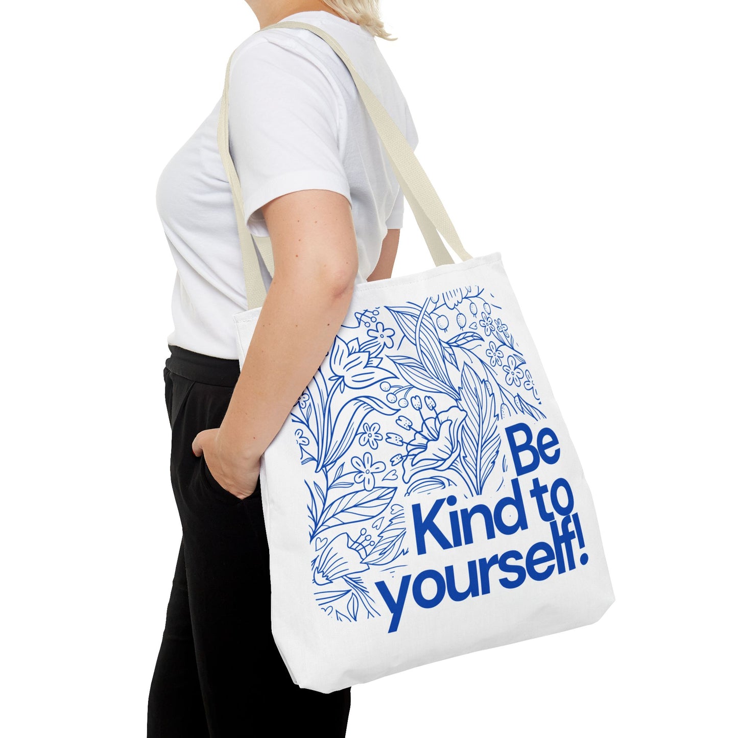 Be Kind to Yourself Tote Bag, Motivational Reusable Bag, Eco-Friendly Shopping Tote