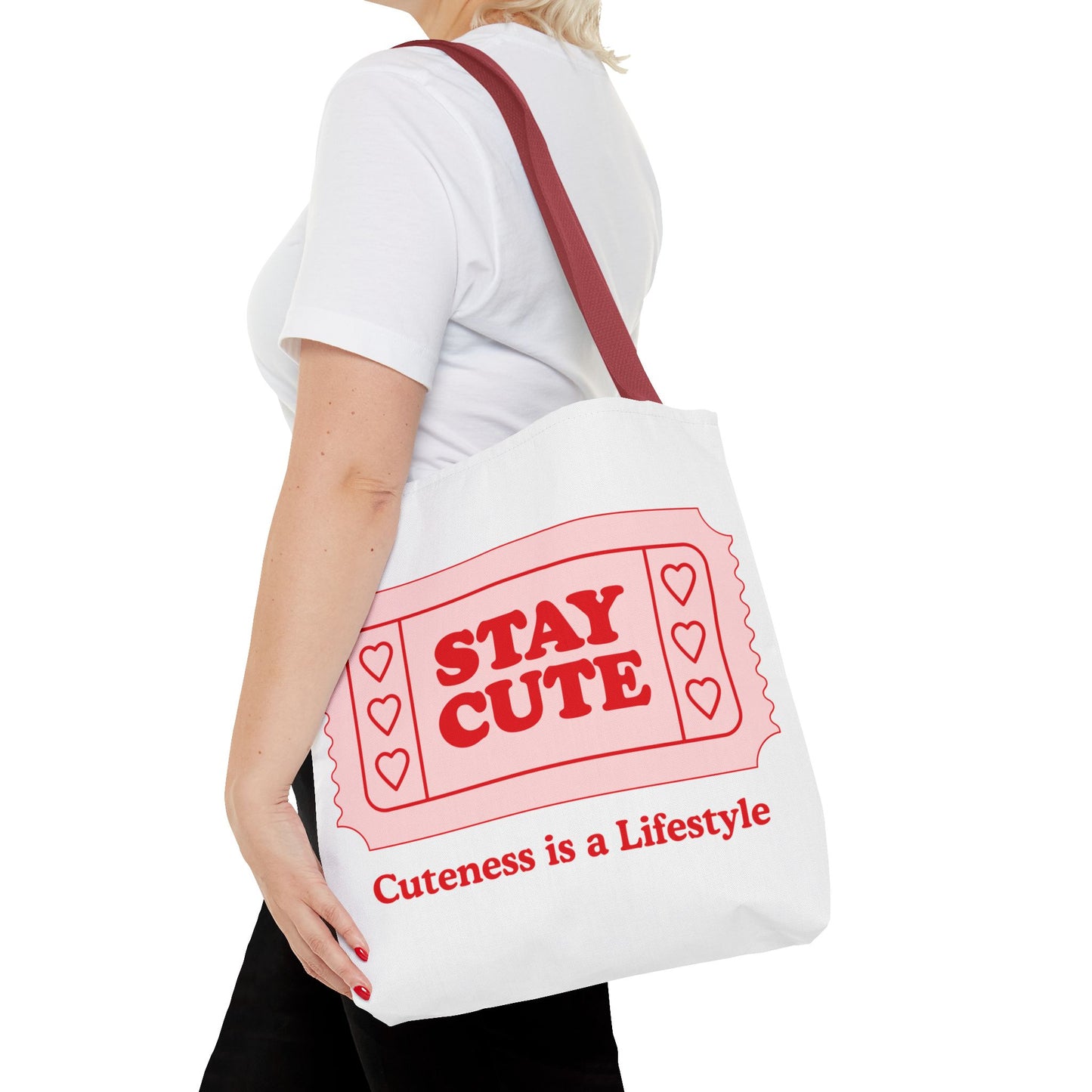 Cute Stay Cute Tote Bag, Shopping Lifestyle Cute Accessories