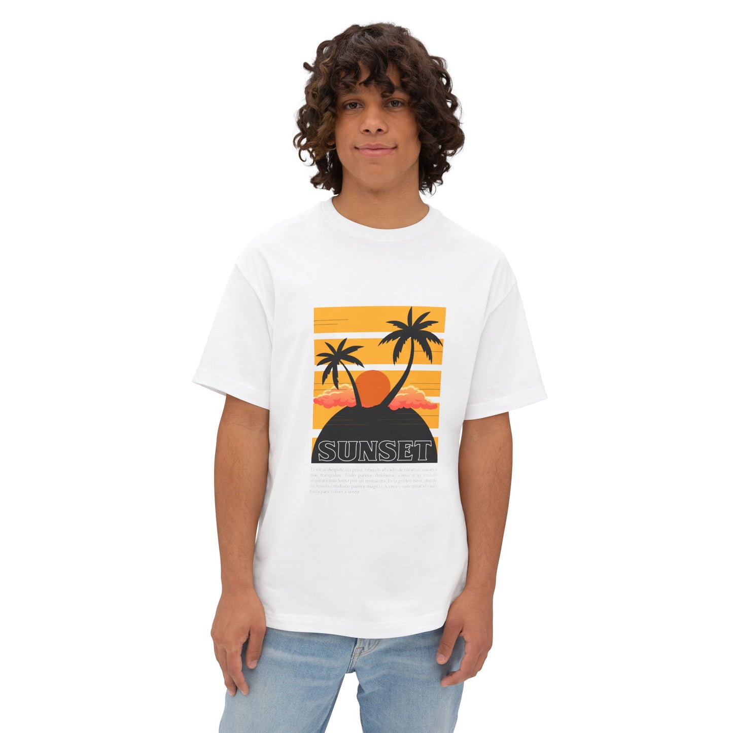 Sunset Vibes Unisex Boxy Tee | Oversized T-Shirt, Summer Style, Beach Outfit