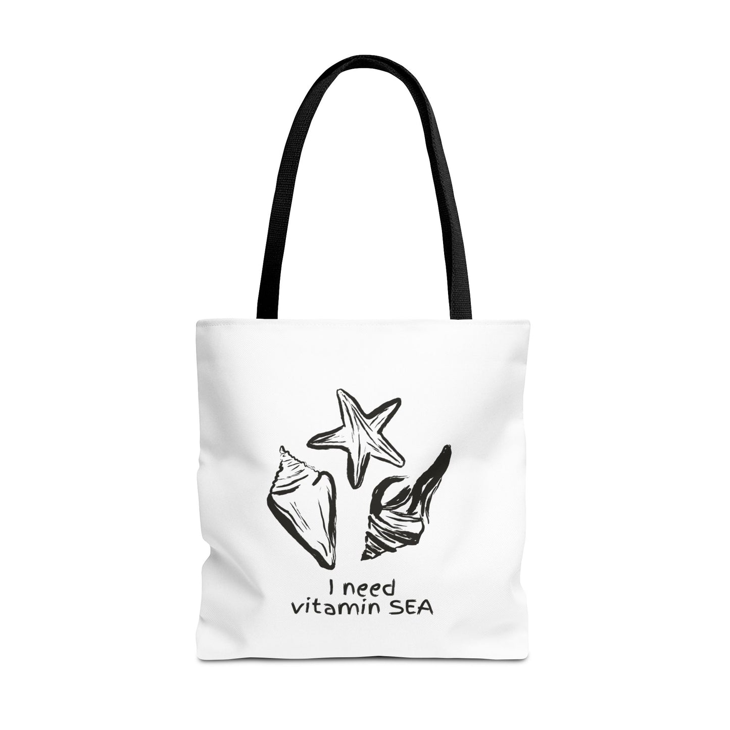 Beachy Tote Bag - I Need Vitamin SEA, Ocean Lover Reusable Shopping Tote, Cute Bag for Travel