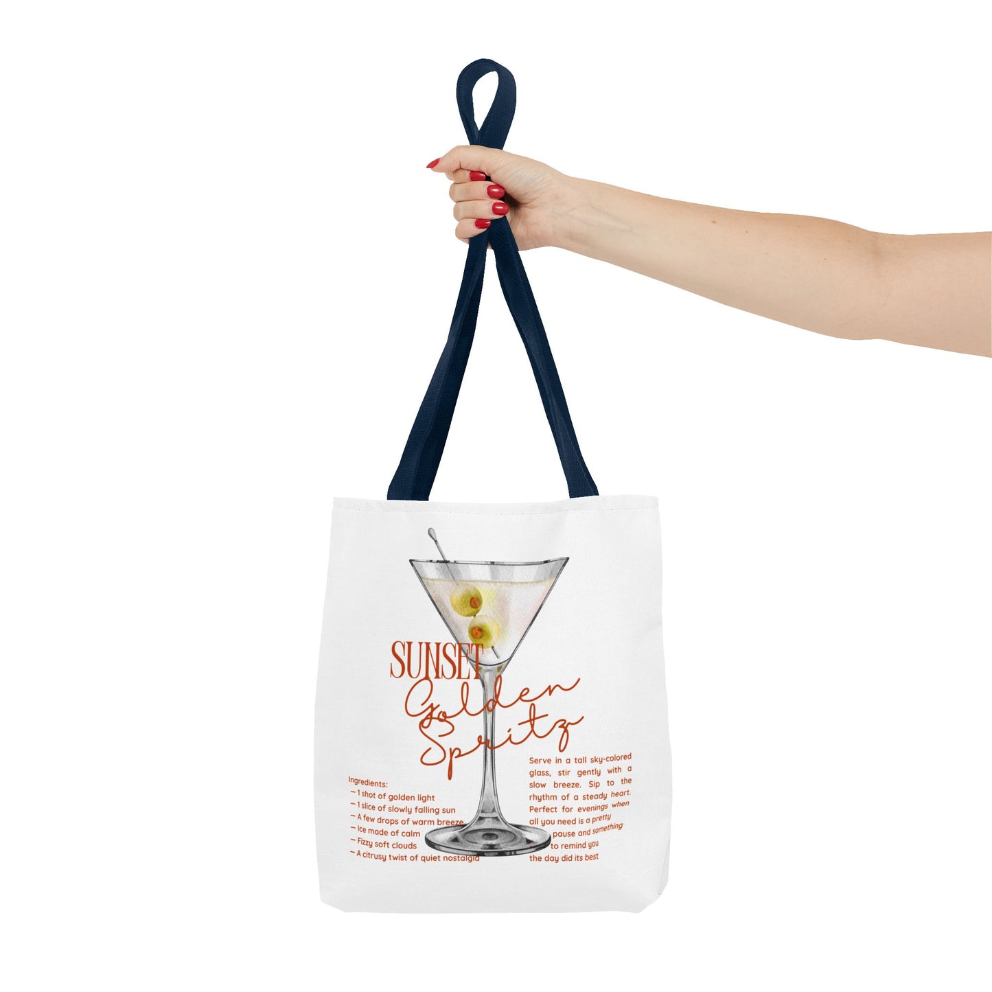 Sunset Golden Spirits Tote Bag, Cocktail Lover Gift, Canvas Bag for Beach, Party, or Everyday Use, Fun Summer Accessory, Travel Tote