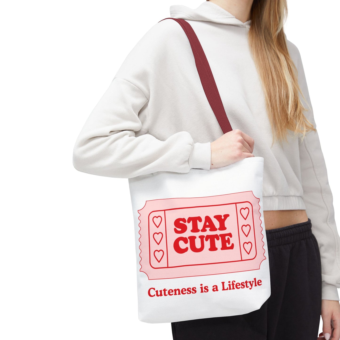 Cute Stay Cute Tote Bag, Shopping Lifestyle Cute Accessories