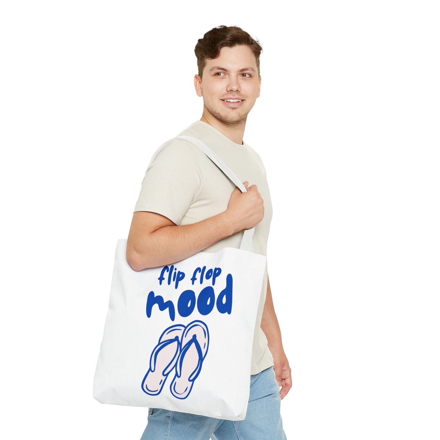 Beach vibes Tote Bag, eco friendly, flip flop mood graphic tote bag