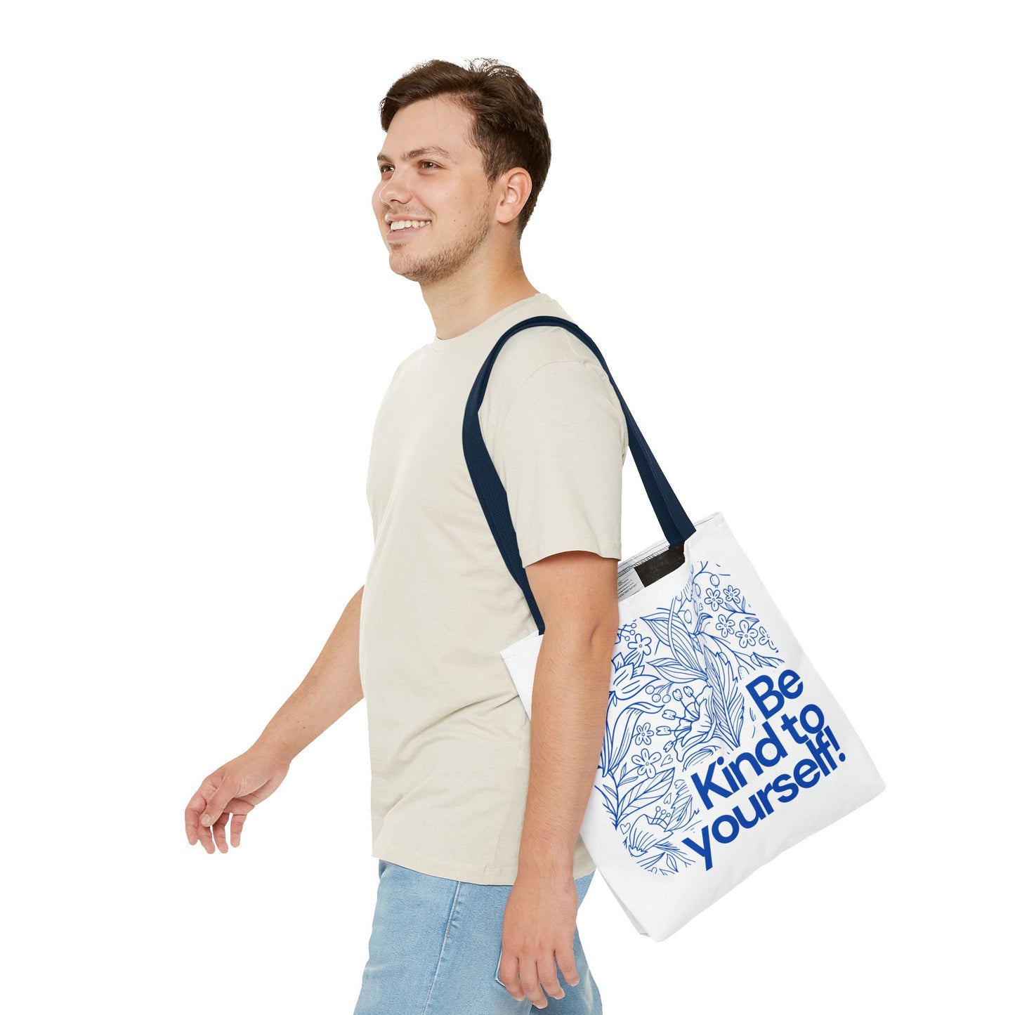 Be Kind to Yourself Tote Bag, Motivational Reusable Bag, Eco-Friendly Shopping Tote