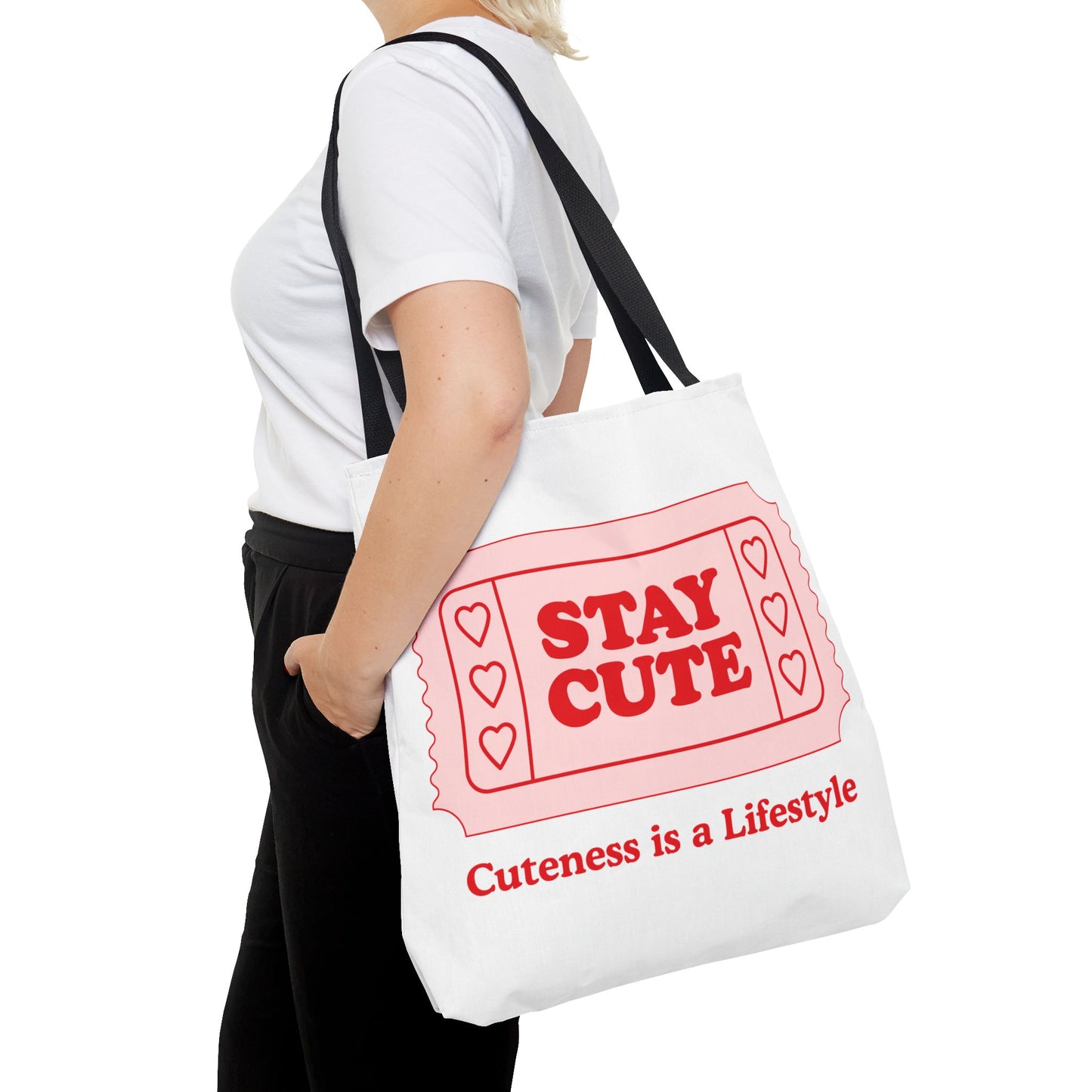 Cute Stay Cute Tote Bag, Shopping Lifestyle Cute Accessories