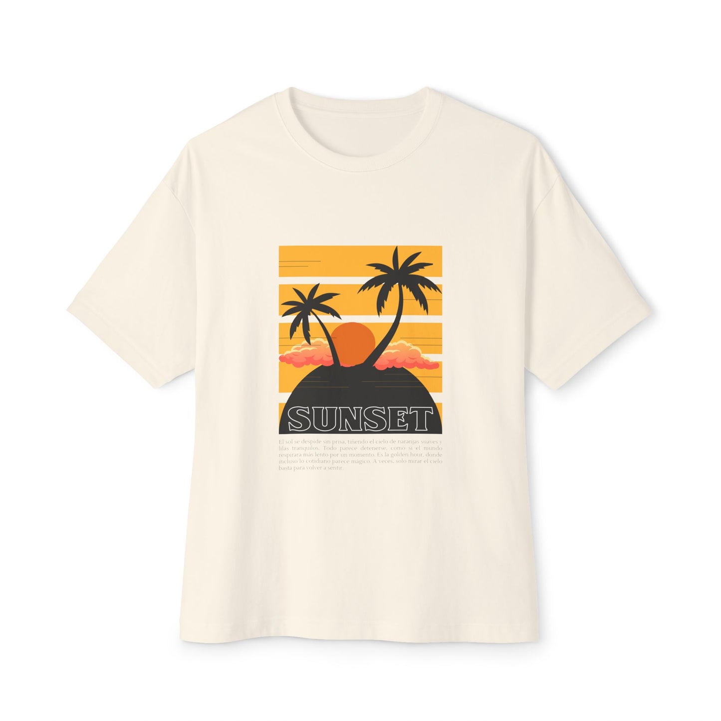 Sunset Vibes Unisex Boxy Tee | Oversized T-Shirt, Summer Style, Beach Outfit