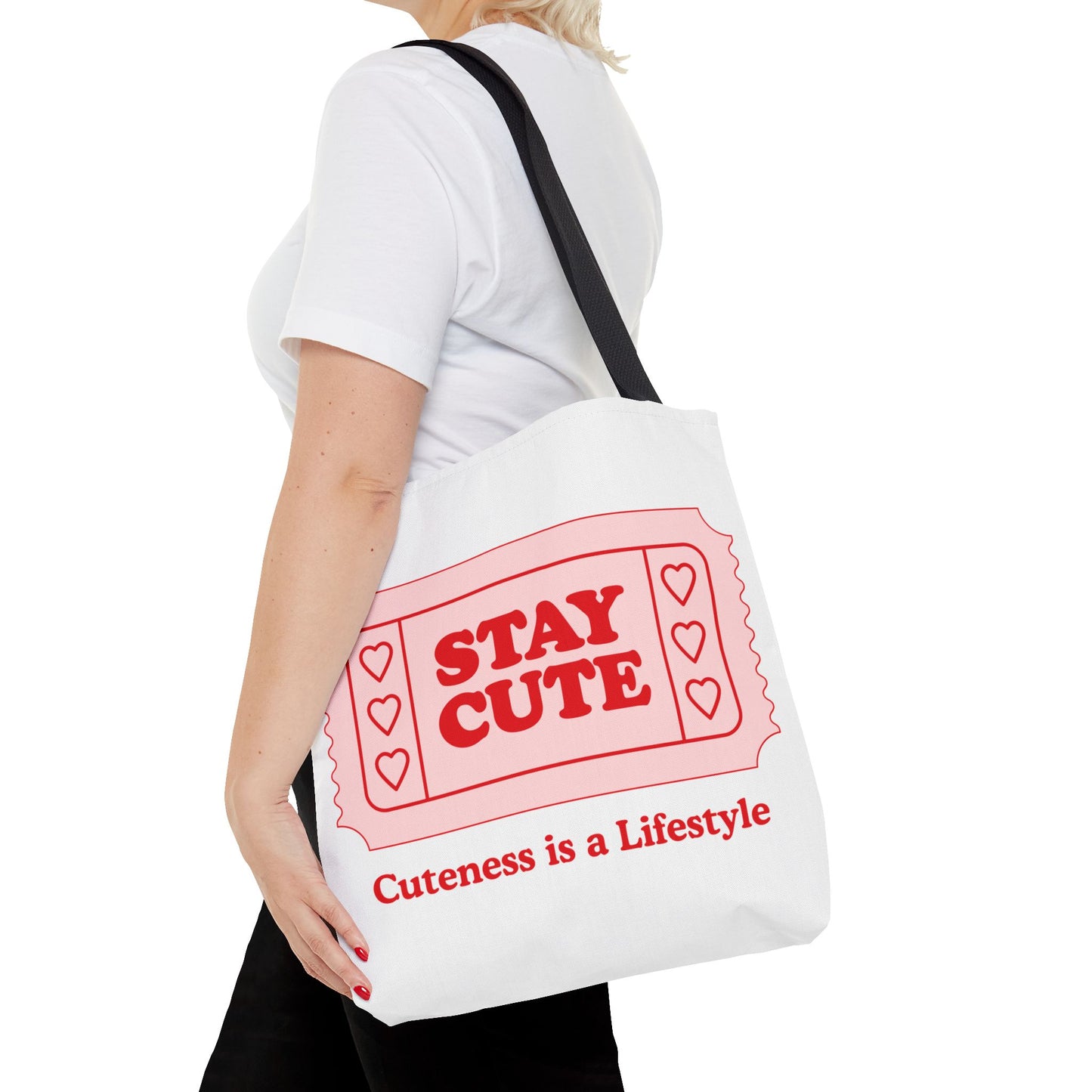 Cute Stay Cute Tote Bag, Shopping Lifestyle Cute Accessories
