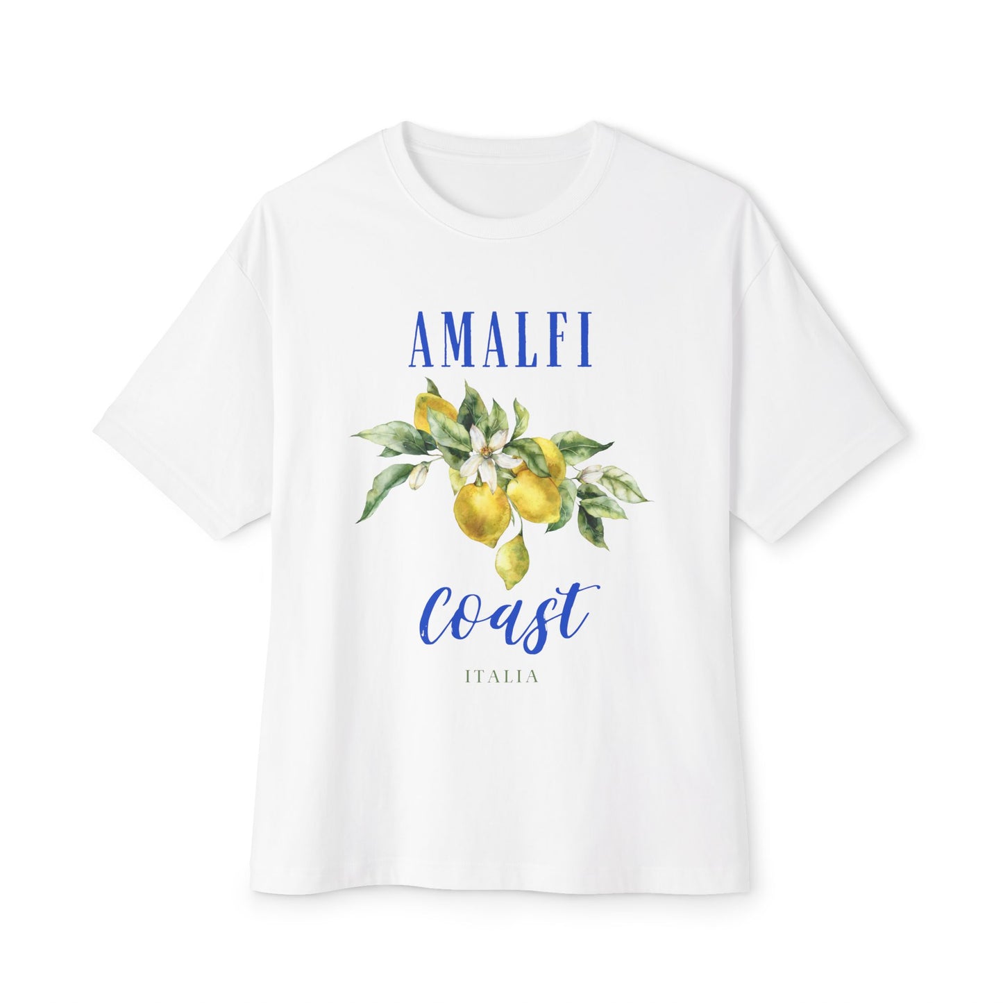 Amalfi Coast Lemon Unisex Oversized Boxy Tee, Comfortable Summer Shirt, Casual Beachwear