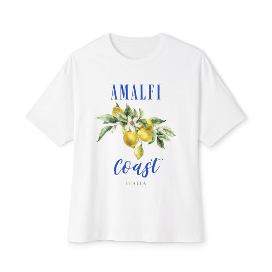 Amalfi Coast Lemon Unisex Oversized Boxy Tee, Comfortable Summer Shirt, Casual Beachwear