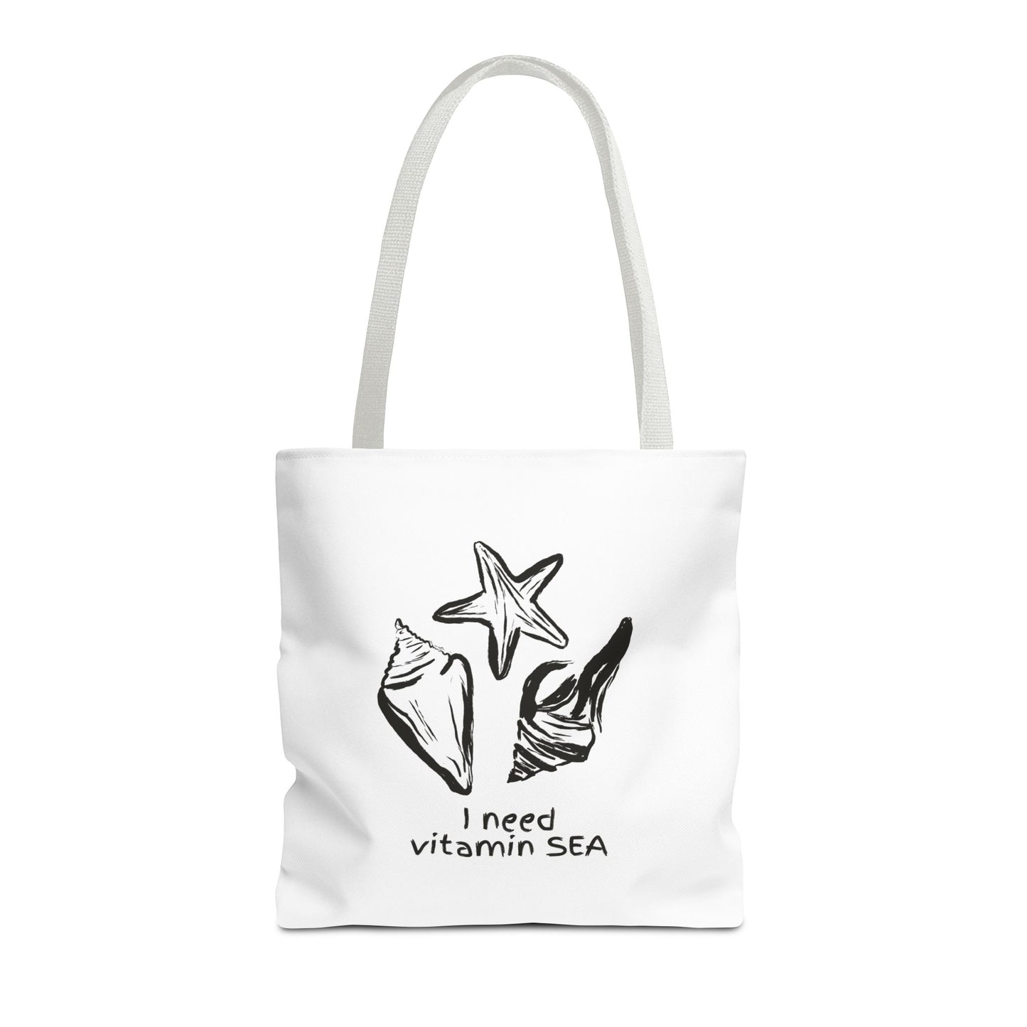 Beachy Tote Bag - I Need Vitamin SEA, Ocean Lover Reusable Shopping Tote, Cute Bag for Travel