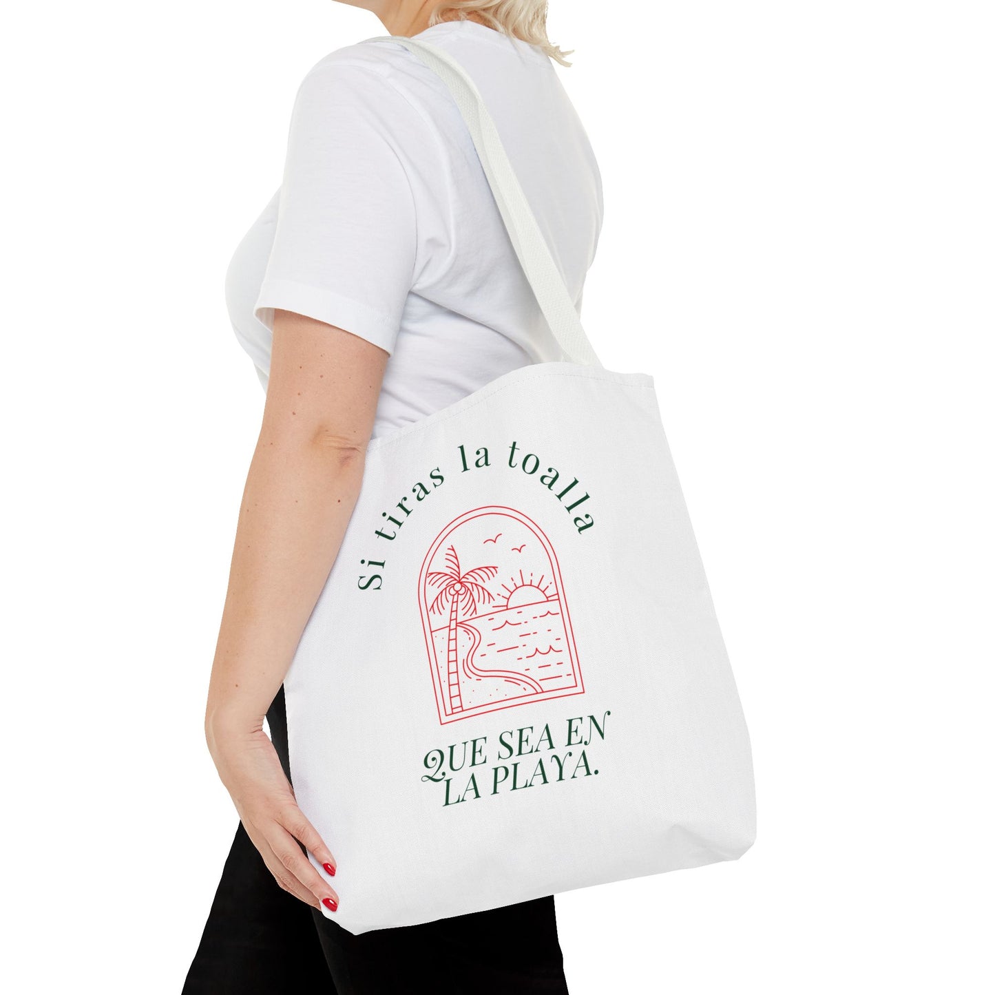 Tote Bag with Beach Vibes, Perfect for Summer Travel, Reusable Shopping Tote, Eco-Friendly Beach Bag