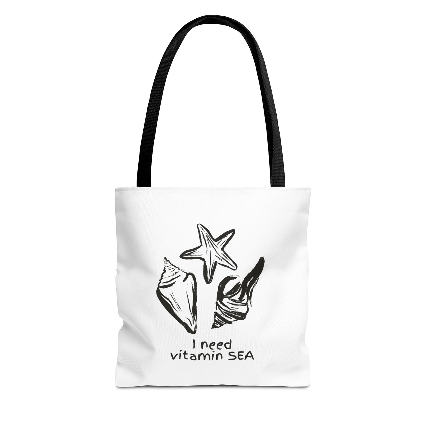 Beachy Tote Bag - I Need Vitamin SEA, Ocean Lover Reusable Shopping Tote, Cute Bag for Travel