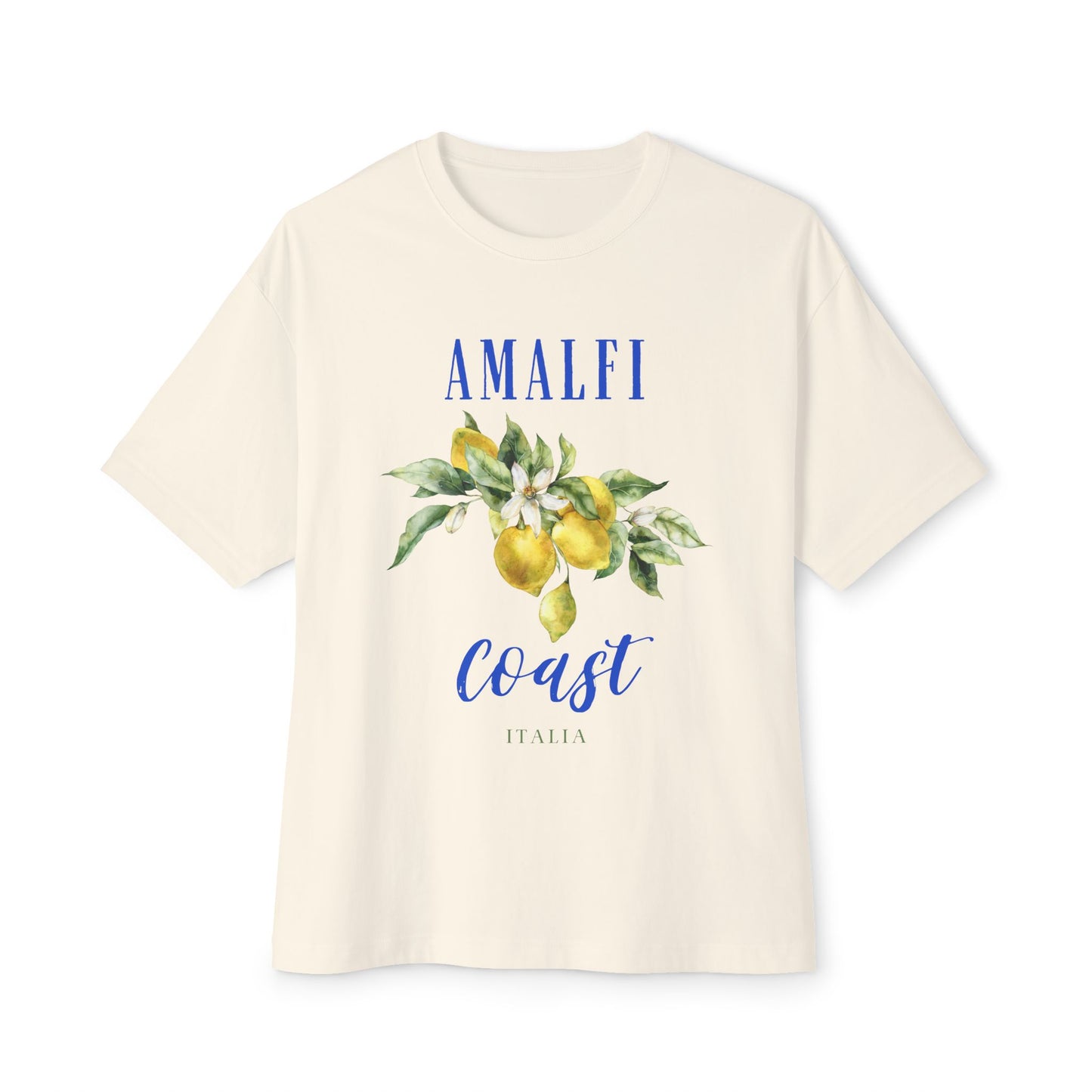 Amalfi Coast Lemon Unisex Oversized Boxy Tee, Comfortable Summer Shirt, Casual Beachwear