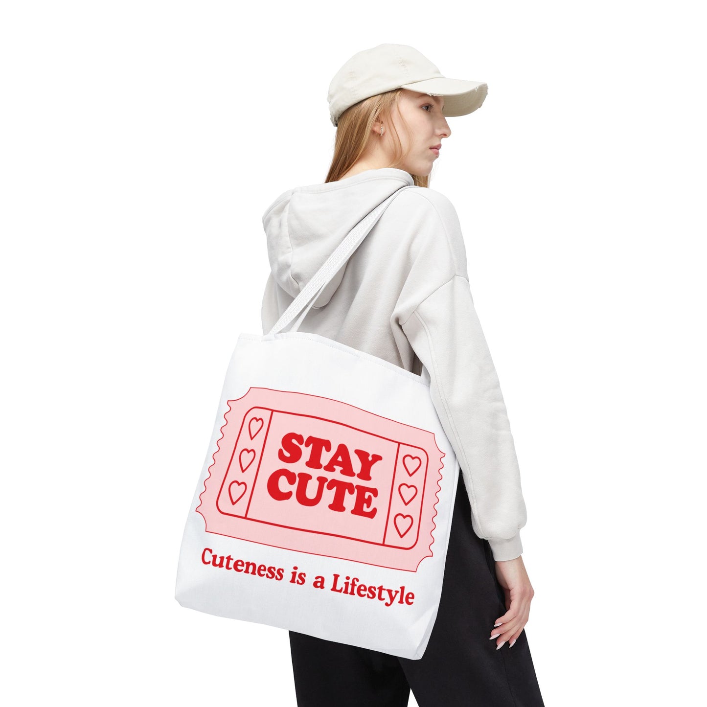 Cute Stay Cute Tote Bag, Shopping Lifestyle Cute Accessories