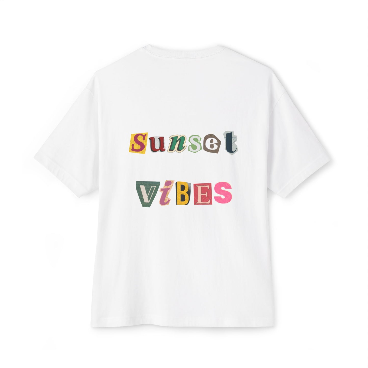 Sunset Vibes Oversized Tee, Relaxed Unisex T-Shirt, Summer Beachwear