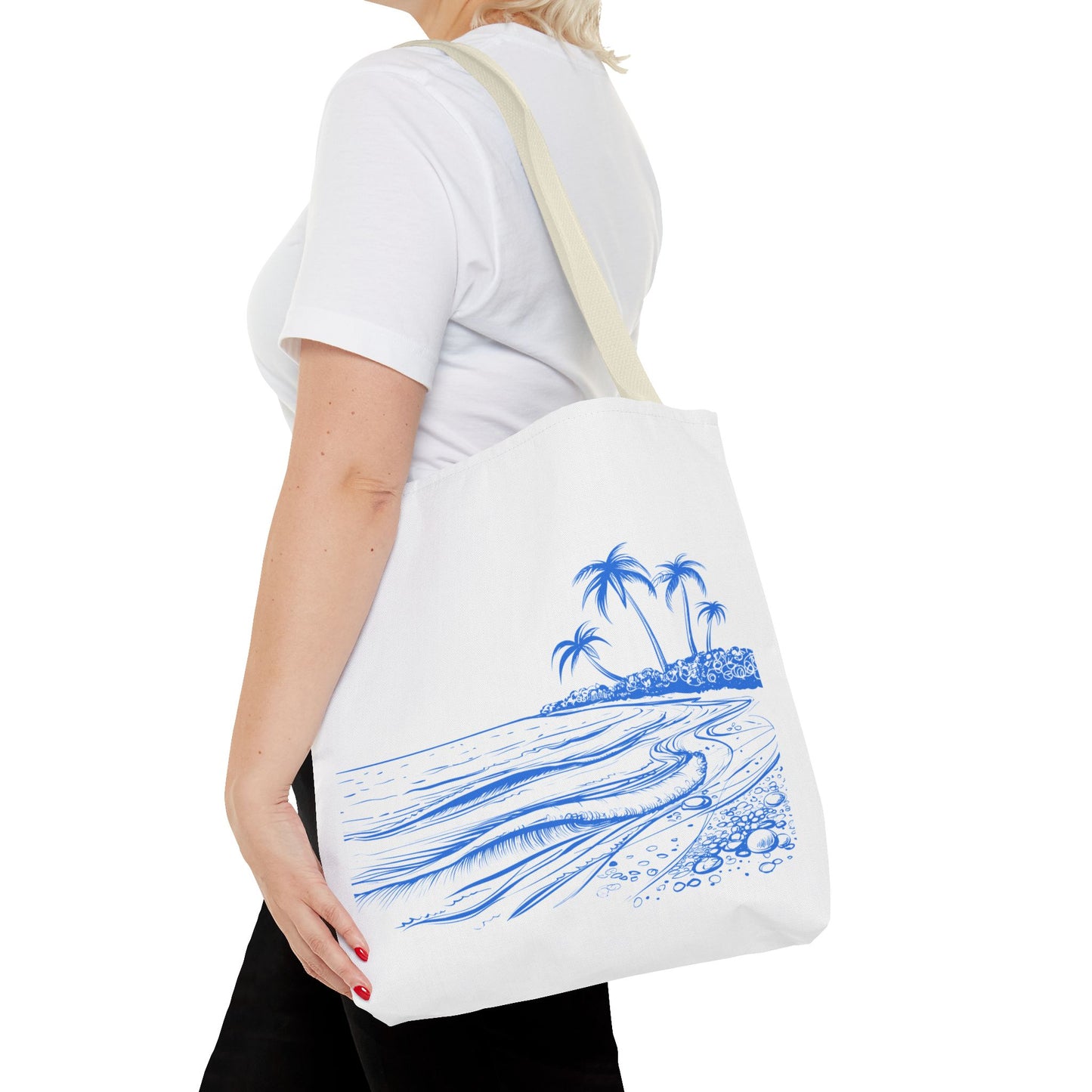 Tropical Beach Tote Bag, Stylish Summer Carryall Accessory, Vacation Bag, Beach Day Essentials