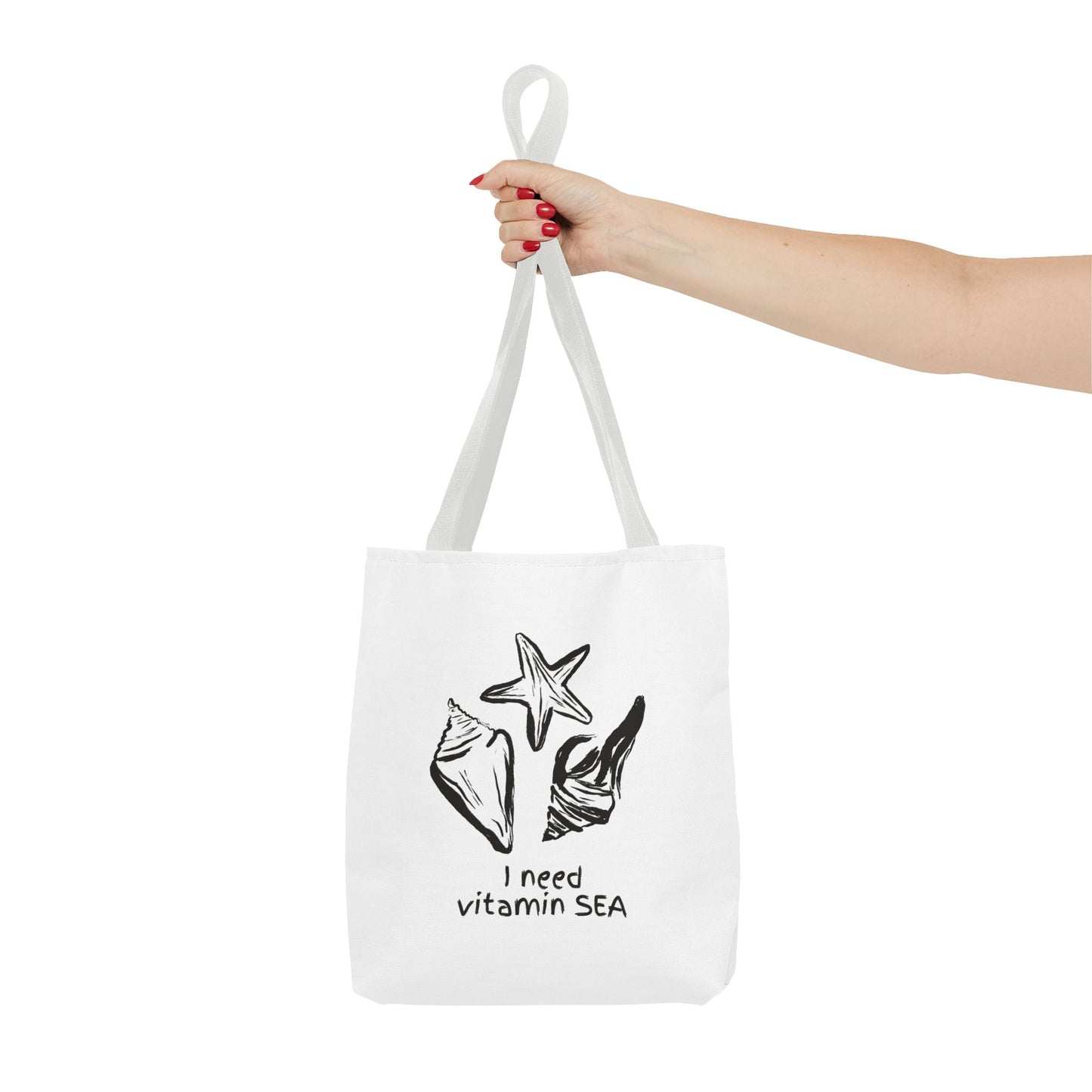 Beachy Tote Bag - I Need Vitamin SEA, Ocean Lover Reusable Shopping Tote, Cute Bag for Travel