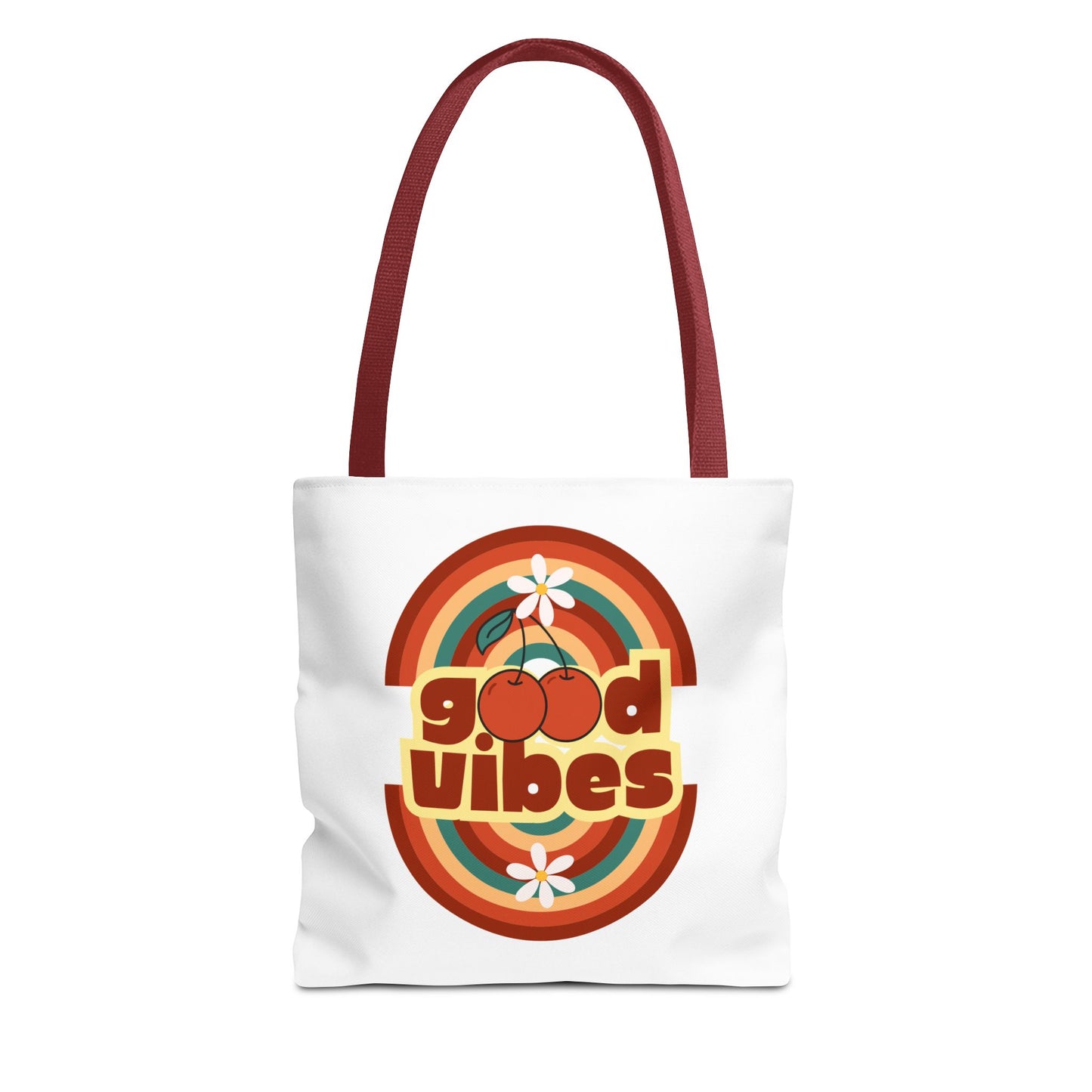 Retro Good Vibes Tote Bag, Stylish Eco-Friendly Tote Beach Bag
