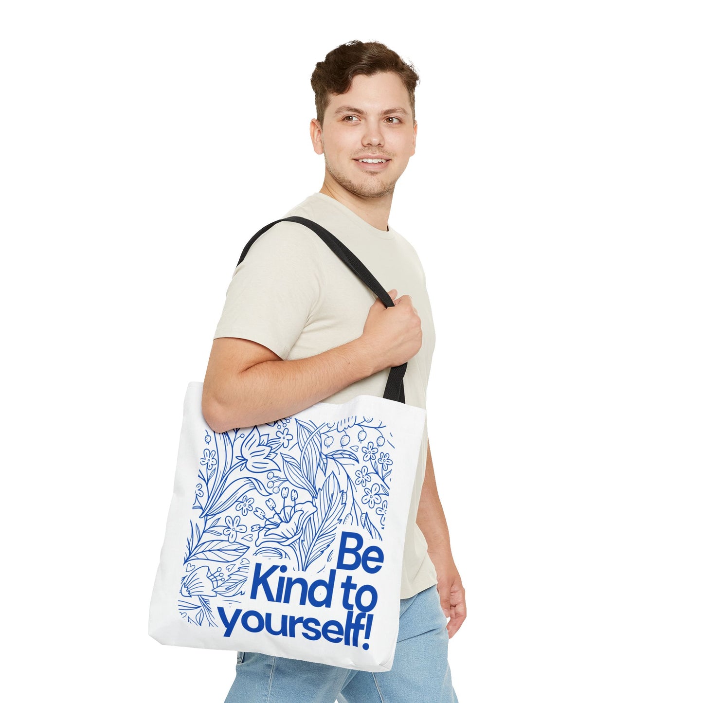 Be Kind to Yourself Tote Bag, Motivational Reusable Bag, Eco-Friendly Shopping Tote