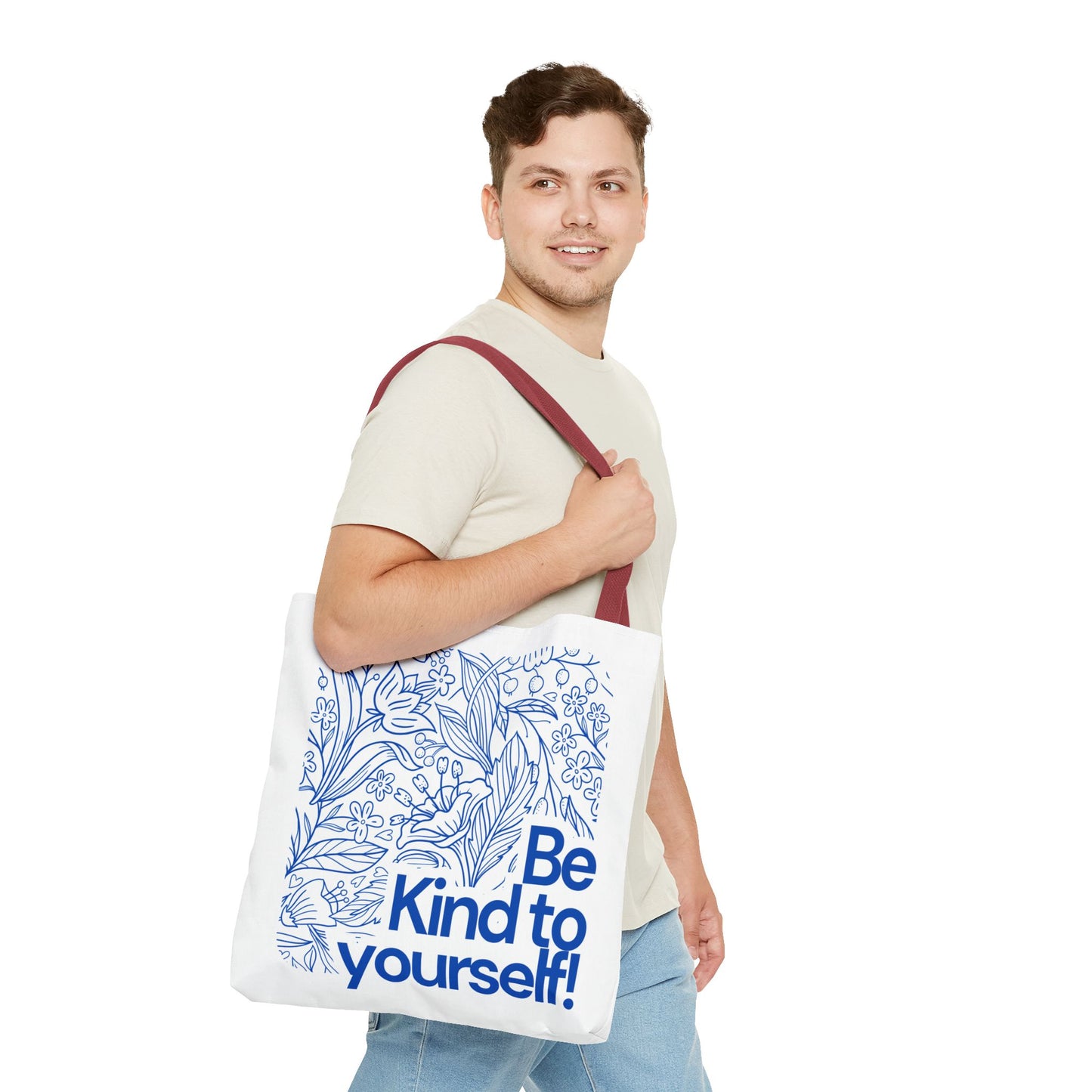 Be Kind to Yourself Tote Bag, Motivational Reusable Bag, Eco-Friendly Shopping Tote