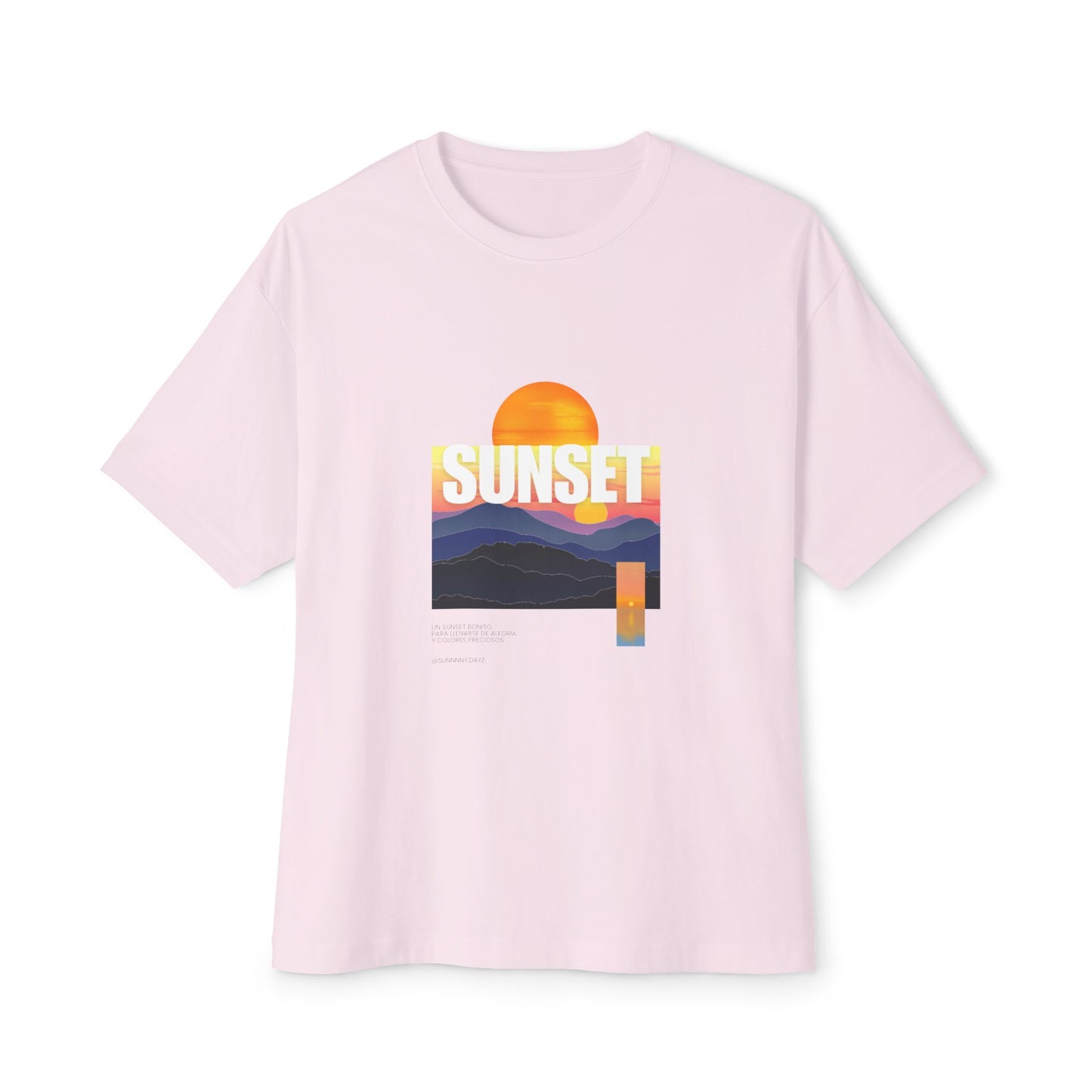 Sunset Vibes Unisex Oversized Boxy Tee | Chill Beachwear T-Shirt, Graphic Tee