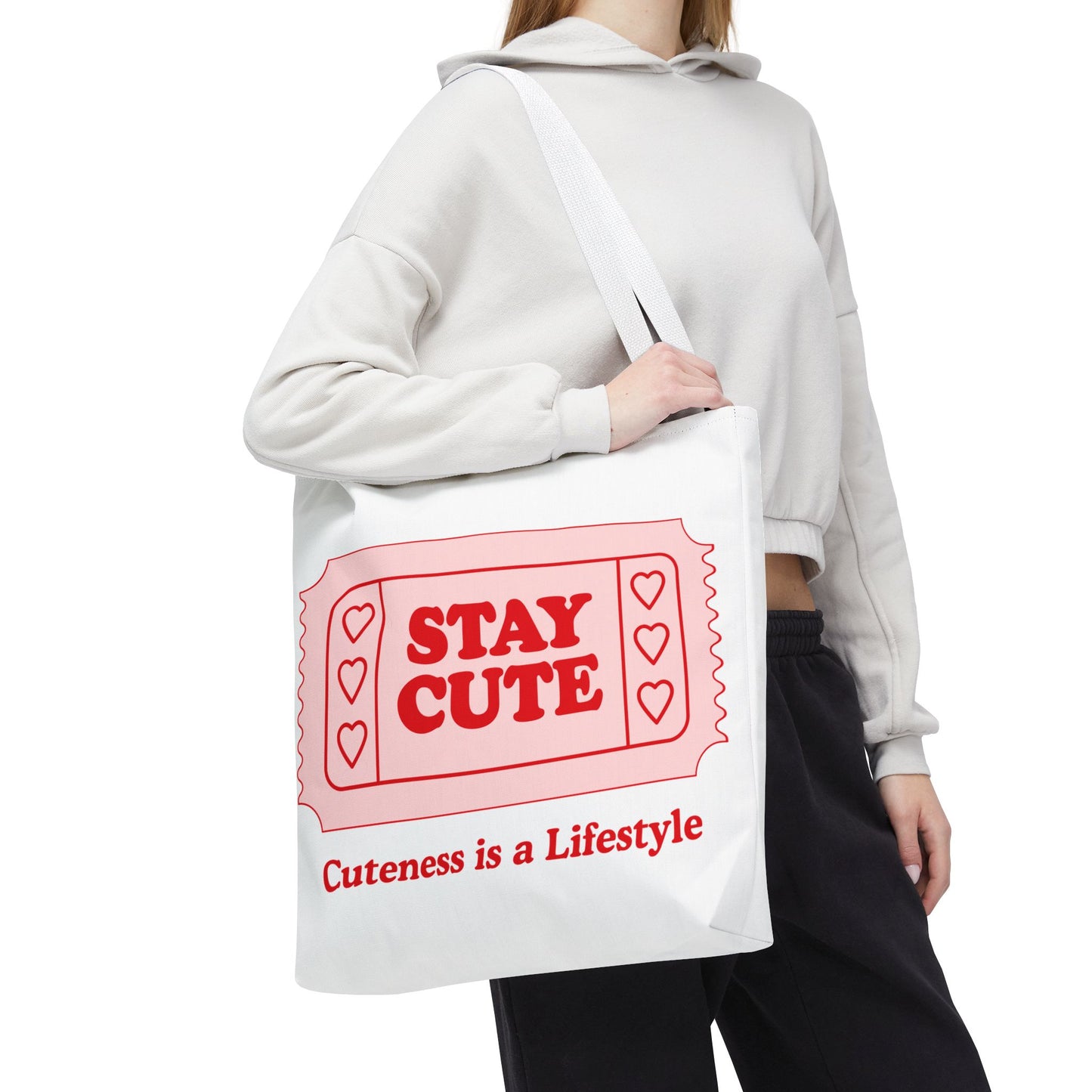 Cute Stay Cute Tote Bag, Shopping Lifestyle Cute Accessories