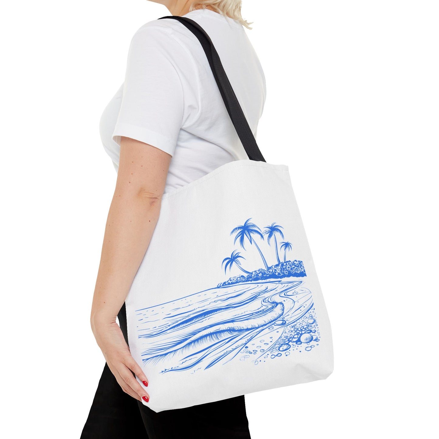 Tropical Beach Tote Bag, Stylish Summer Carryall Accessory, Vacation Bag, Beach Day Essentials