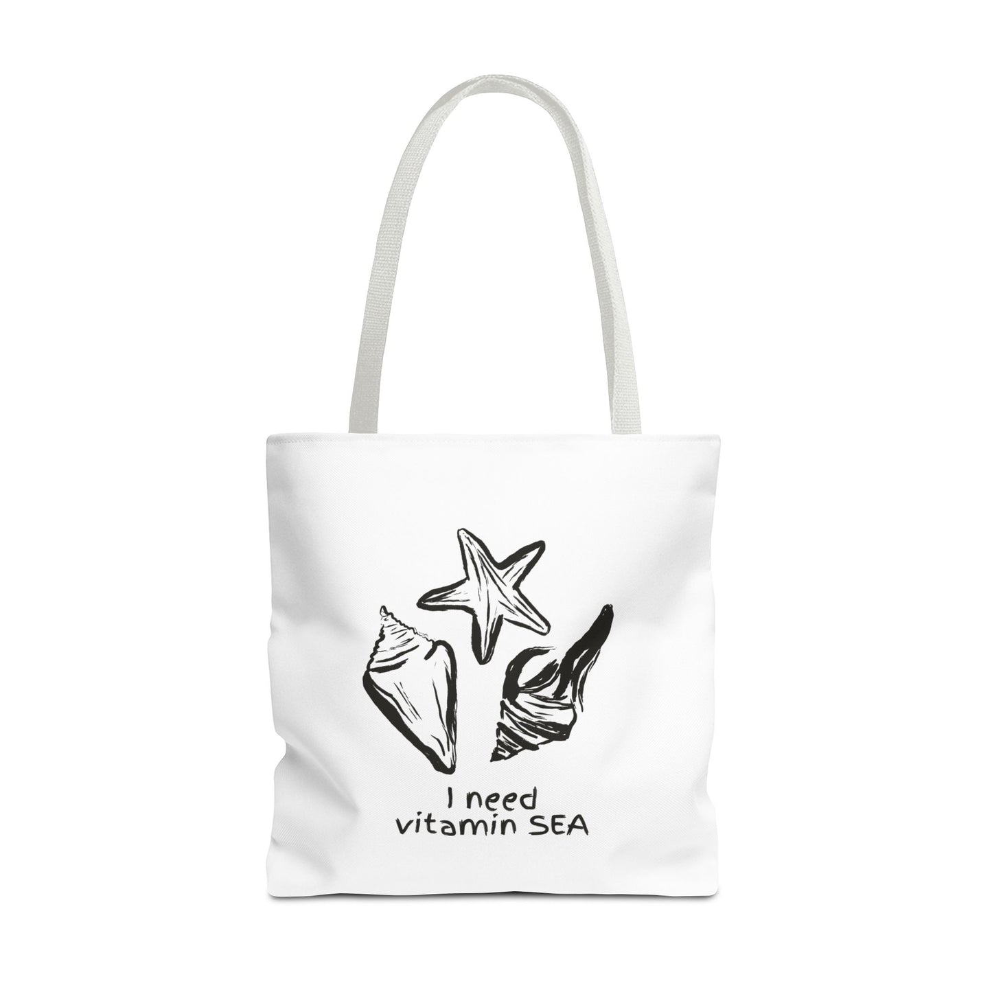 Beachy Tote Bag - I Need Vitamin SEA, Ocean Lover Reusable Shopping Tote, Cute Bag for Travel