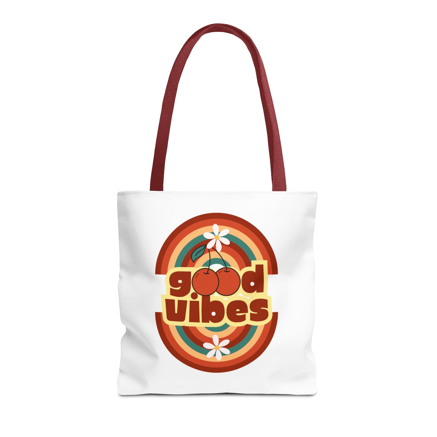 Retro Good Vibes Tote Bag, Stylish Eco-Friendly Tote Beach Bag