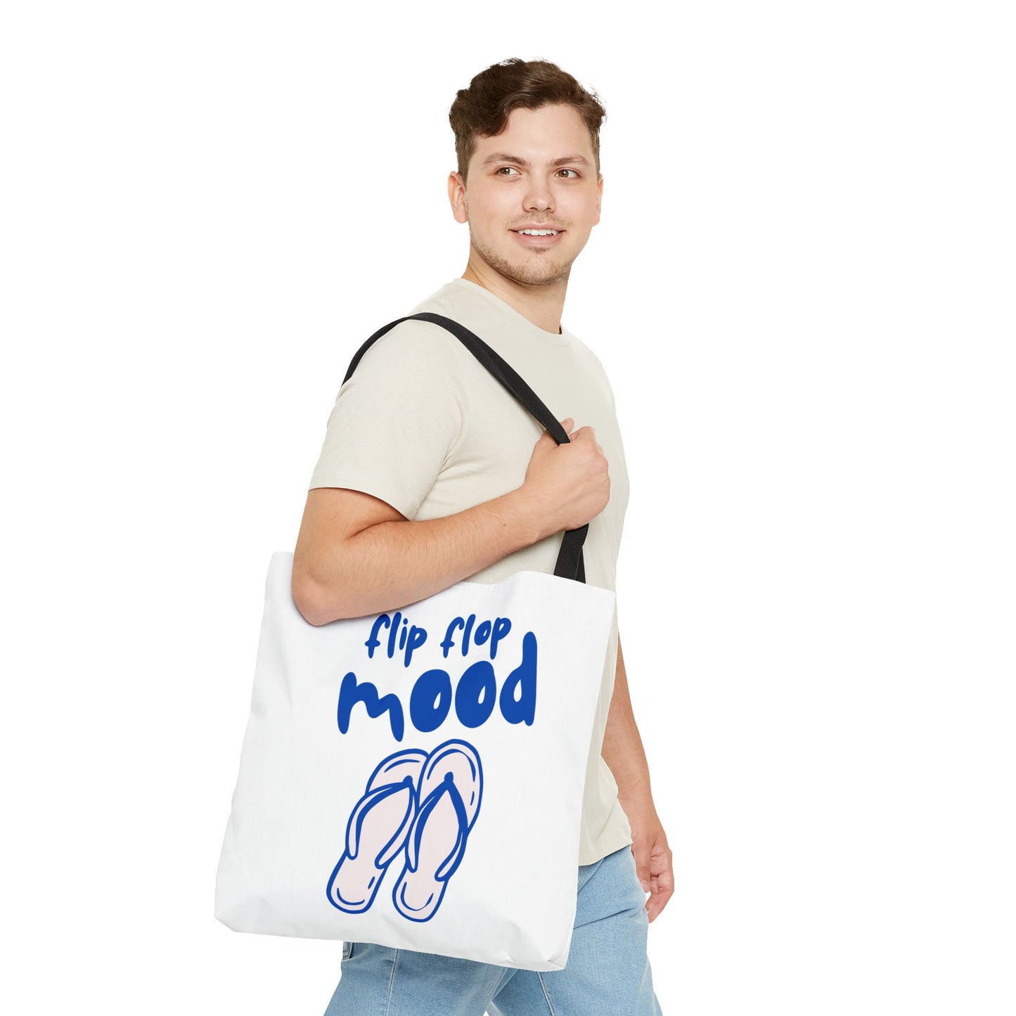 Beach vibes Tote Bag, eco friendly, flip flop mood graphic tote bag