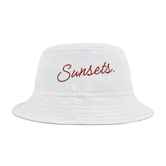 Sunset Vibes Bucket Hat, Trendy Summer Hat, Beachwear Essential