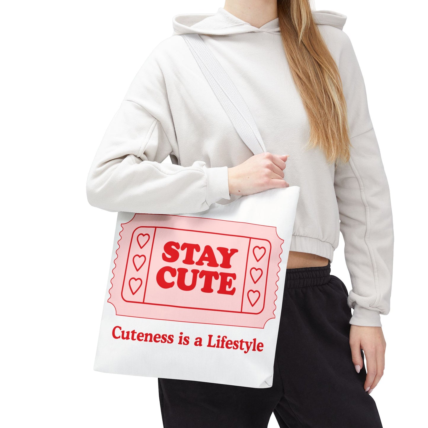 Cute Stay Cute Tote Bag, Shopping Lifestyle Cute Accessories